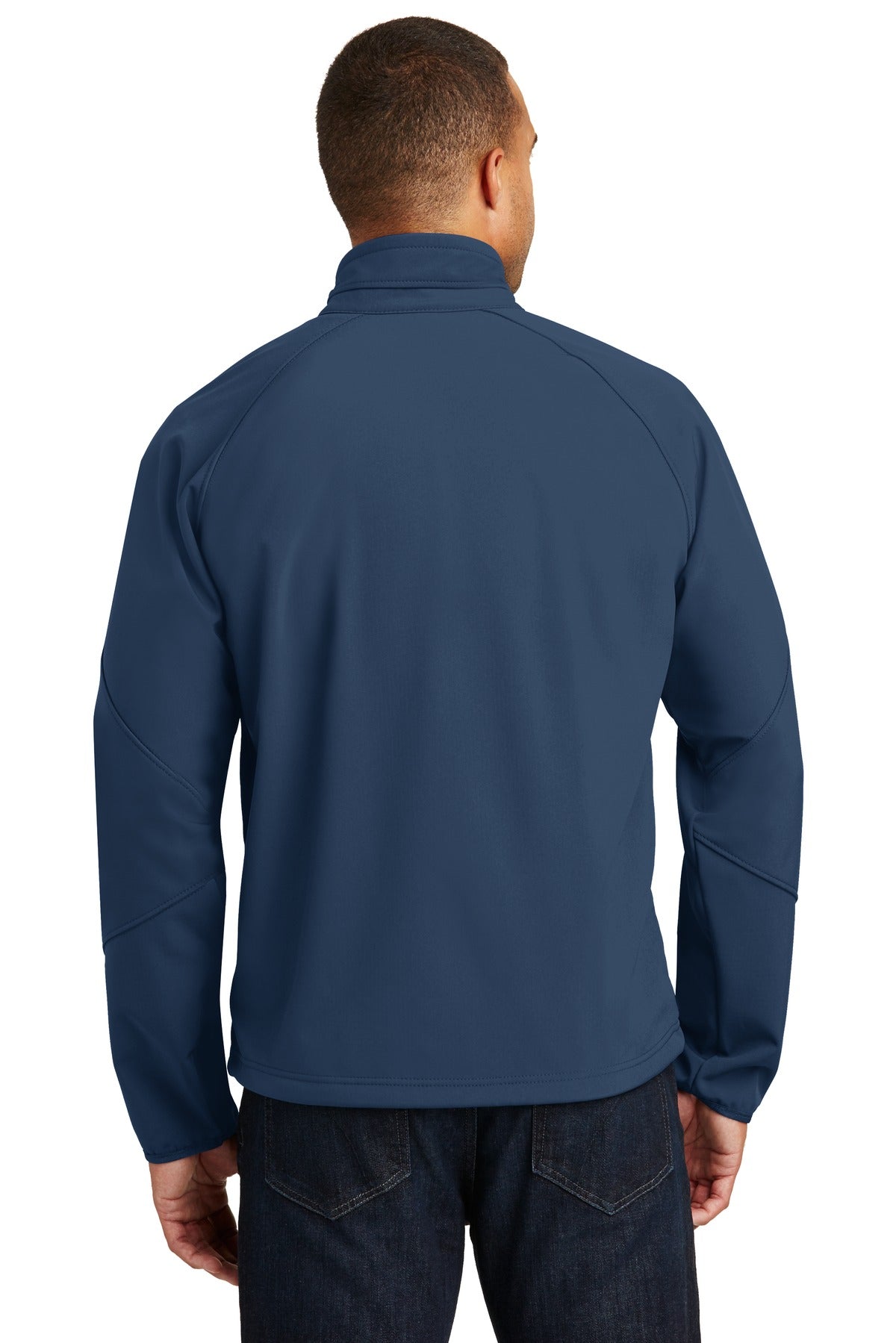 Port Authority Textured Soft Shell Jacket. J705 - Insignia Blue - back