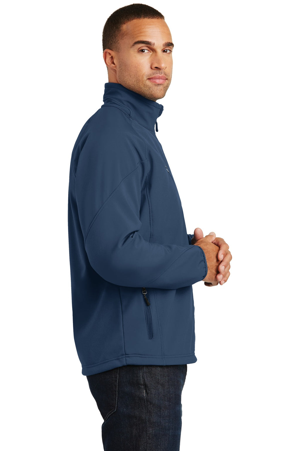 Port Authority Textured Soft Shell Jacket. J705 - Insignia Blue - side