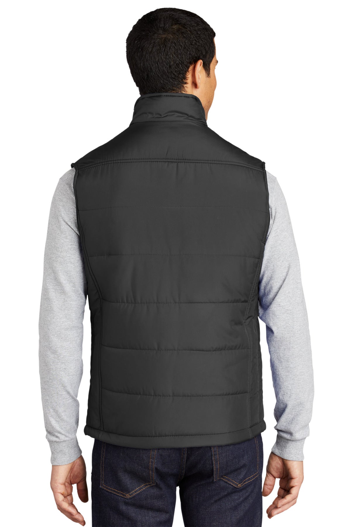 Port Authority Puffy Vest. J709 - Black/ Black - back