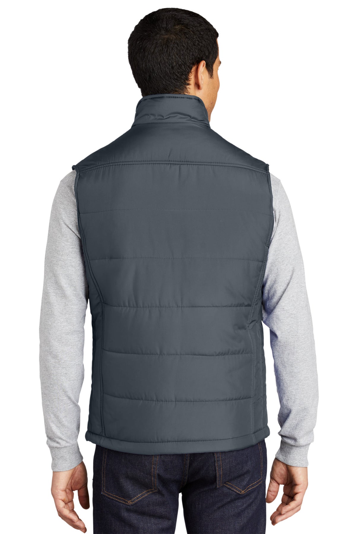 Port Authority Puffy Vest. J709 - Dark Slate/ Black - back