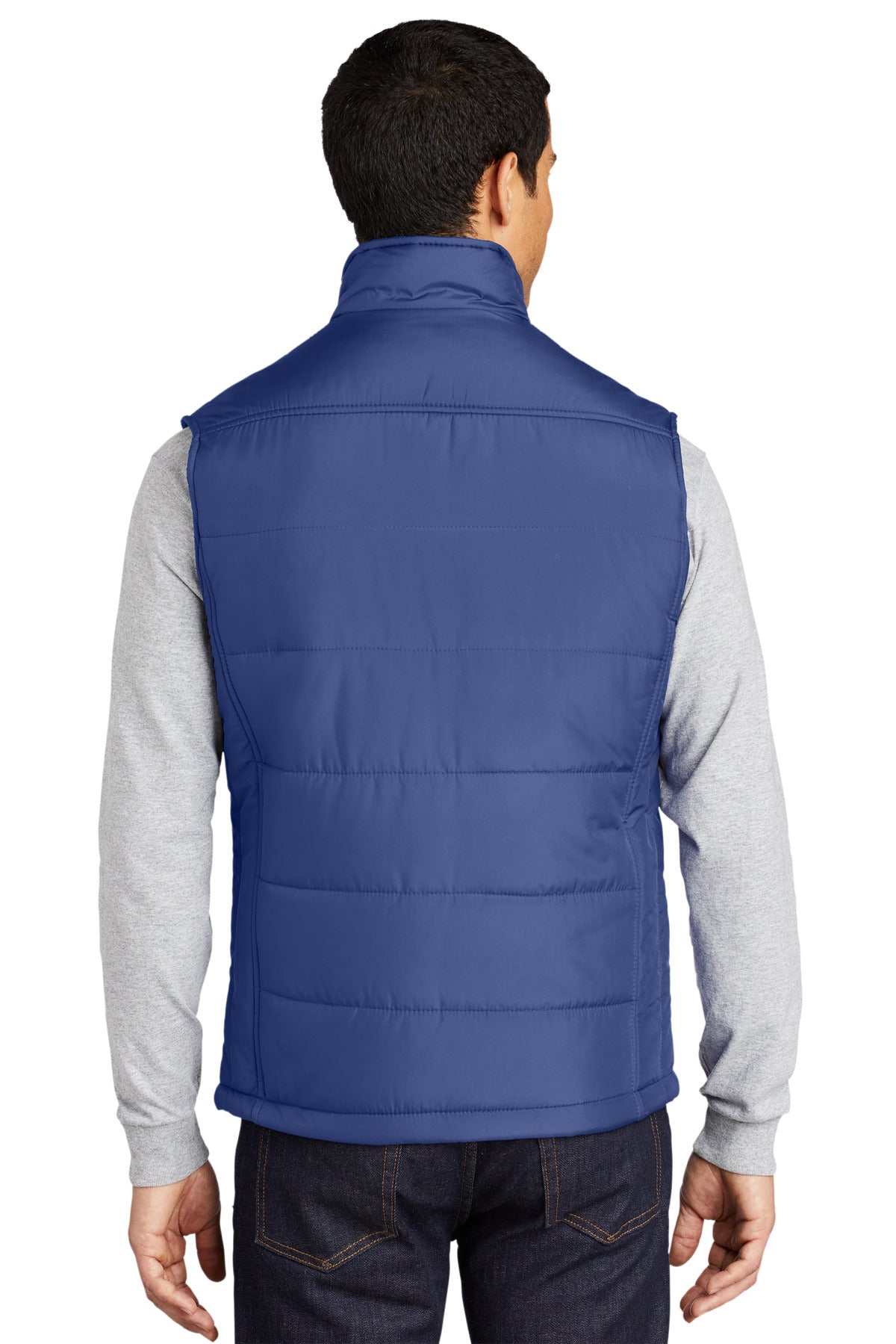 Port Authority Puffy Vest. J709 - Mediterranean Blue/ Black - back
