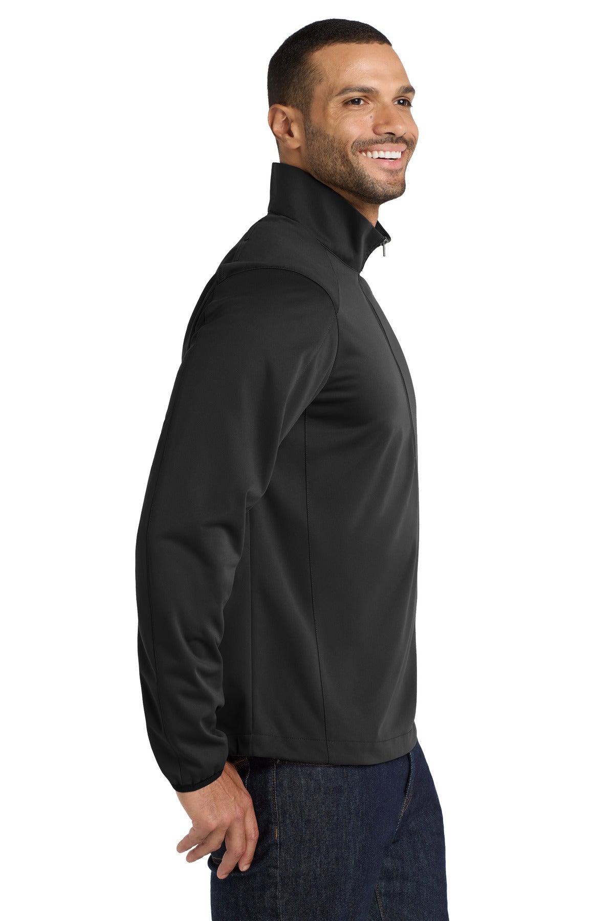 Port Authority Active 1/2-Zip Soft Shell Jacket. J716 - Deep Black - side