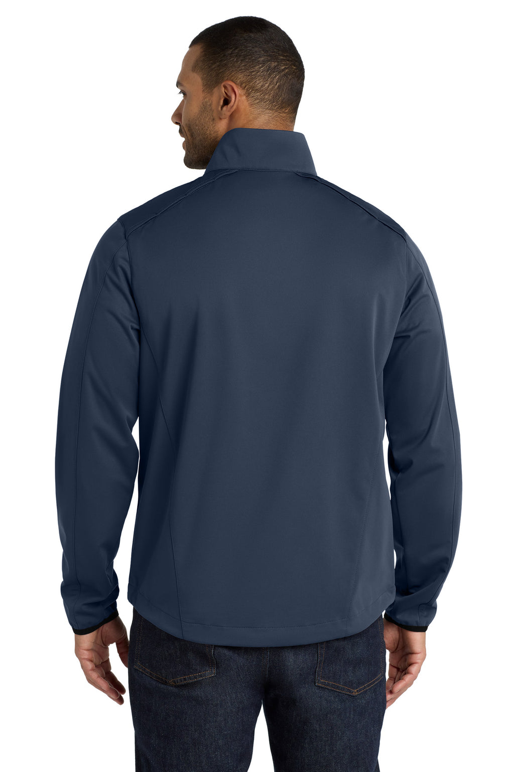 Port Authority Active 1/2-Zip Soft Shell Jacket. J716 - Dress Blue Navy - back