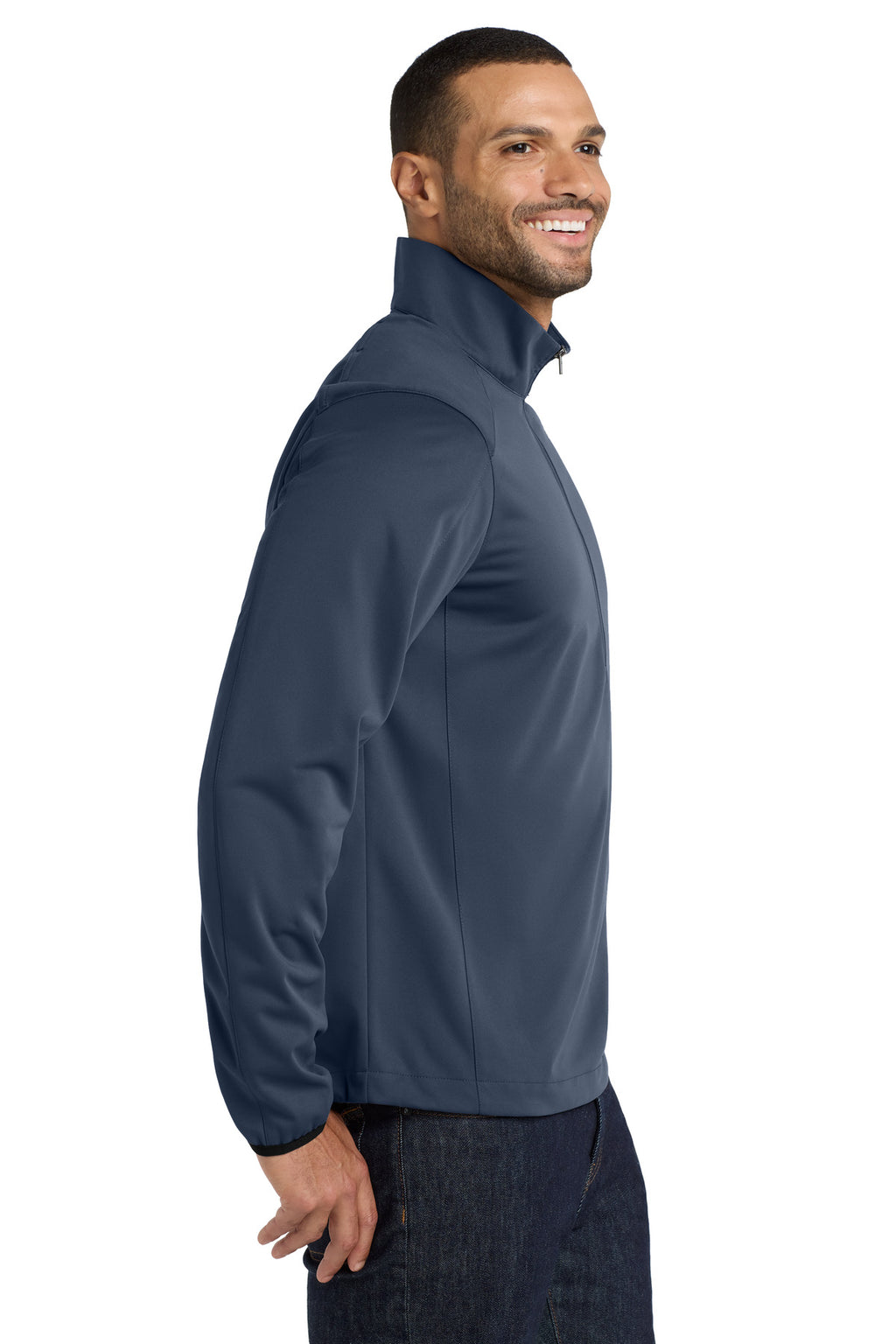 Port Authority Active 1/2-Zip Soft Shell Jacket. J716 - Dress Blue Navy - side