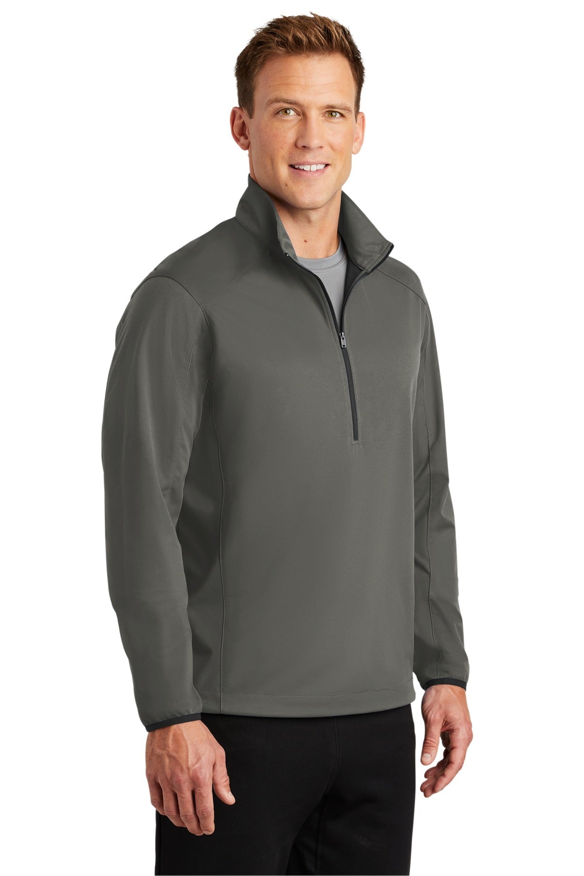 Port Authority Active 1/2-Zip Soft Shell Jacket. J716 - Grey Steel - three_q
