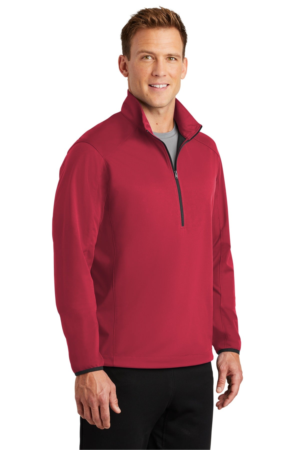 Port Authority Active 1/2-Zip Soft Shell Jacket. J716 - Rich Red - three_q