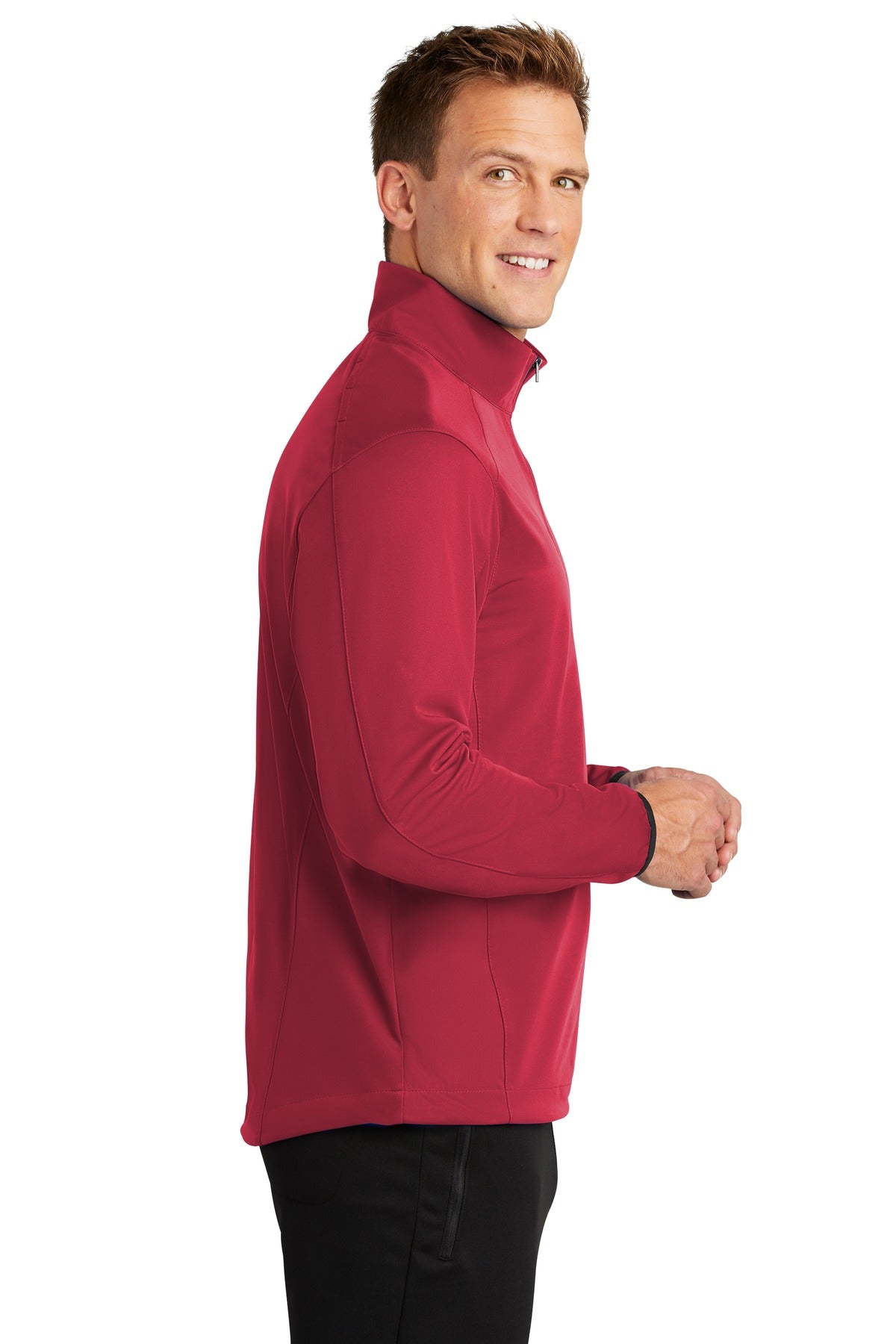 Port Authority Active 1/2-Zip Soft Shell Jacket. J716 - Rich Red - side