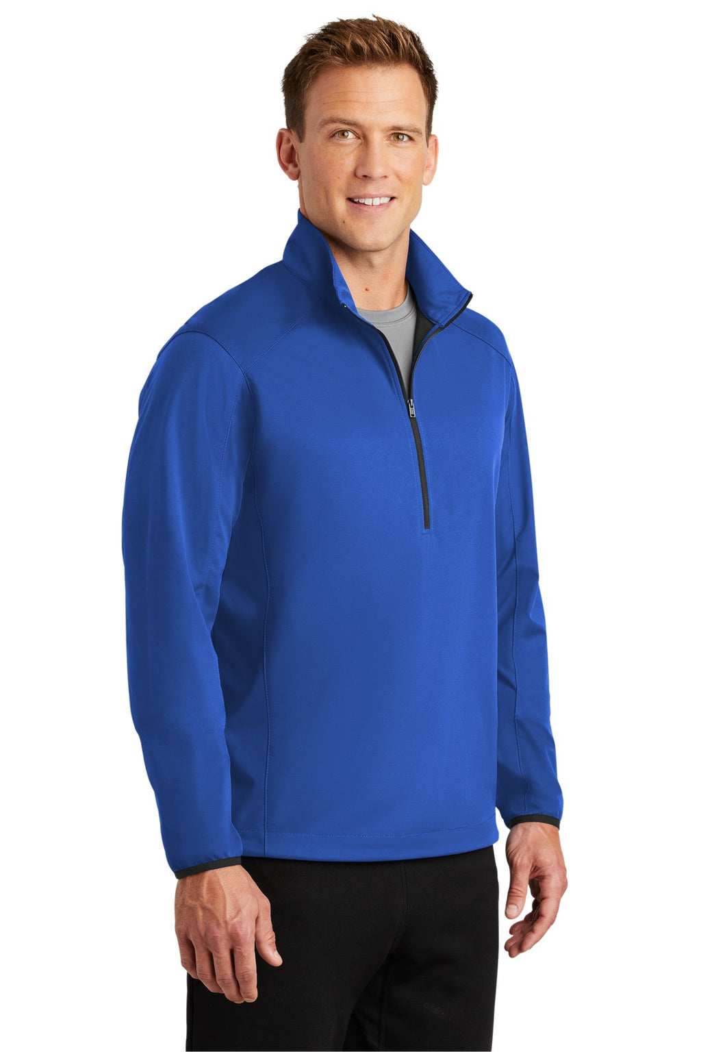 Port Authority Active 1/2-Zip Soft Shell Jacket. J716 - True Royal - three_q