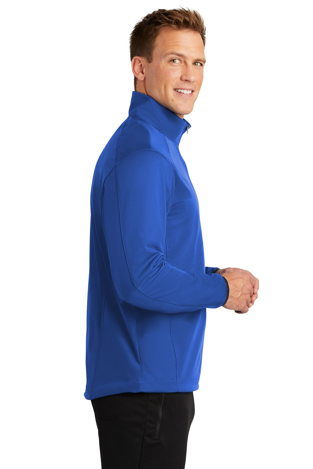 Port Authority Active 1/2-Zip Soft Shell Jacket. J716 - True Royal - side