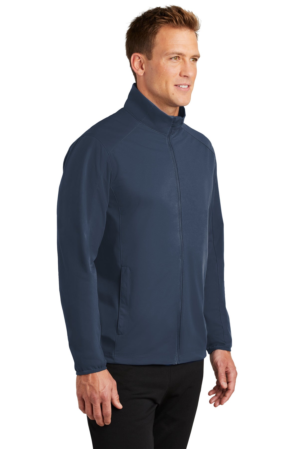 Port Authority Active Soft Shell Jacket. J717 - Dress Blue Navy - three_q