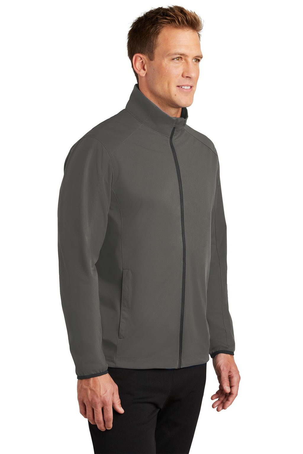 Port Authority Active Soft Shell Jacket. J717 - Grey Steel - three_q