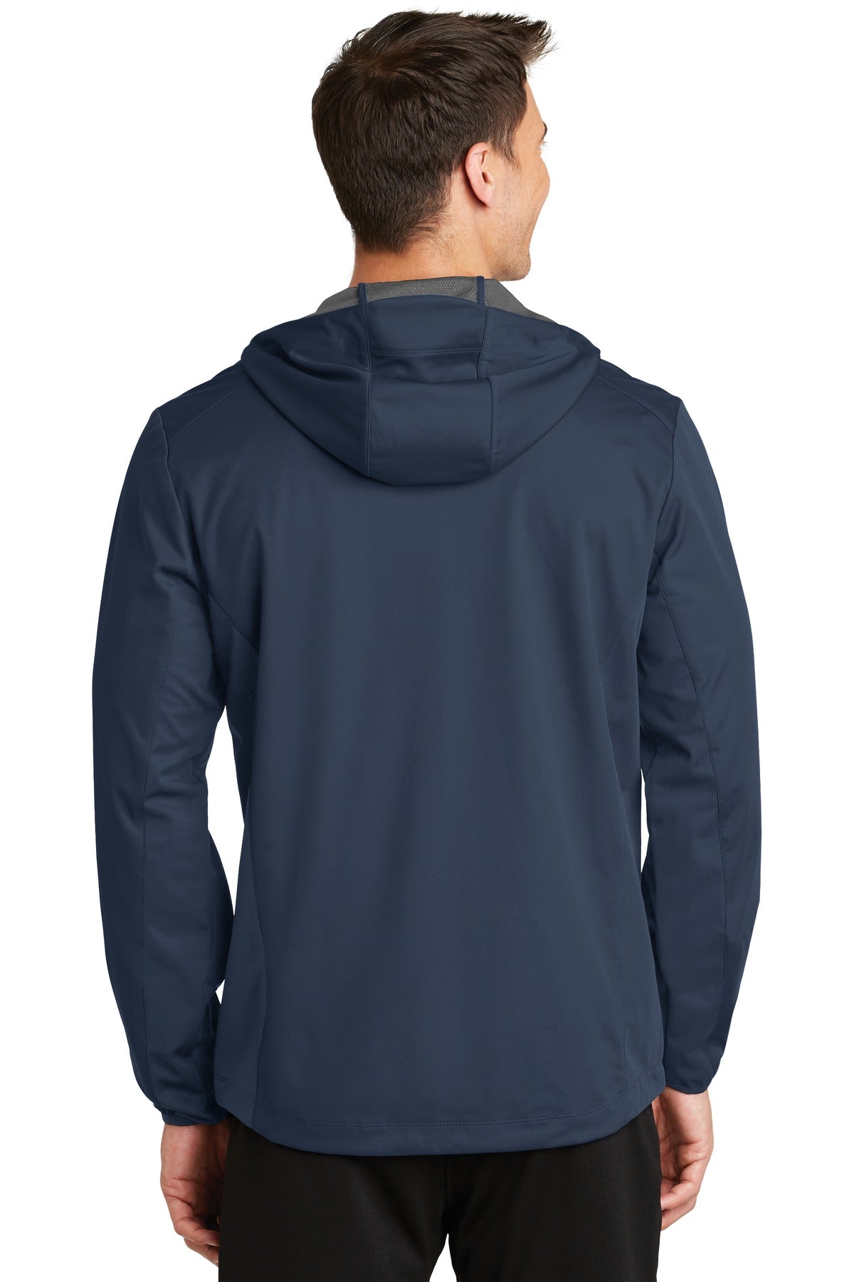 Port Authority Active Hooded Soft Shell Jacket. J719 - Dress Blue Navy - back