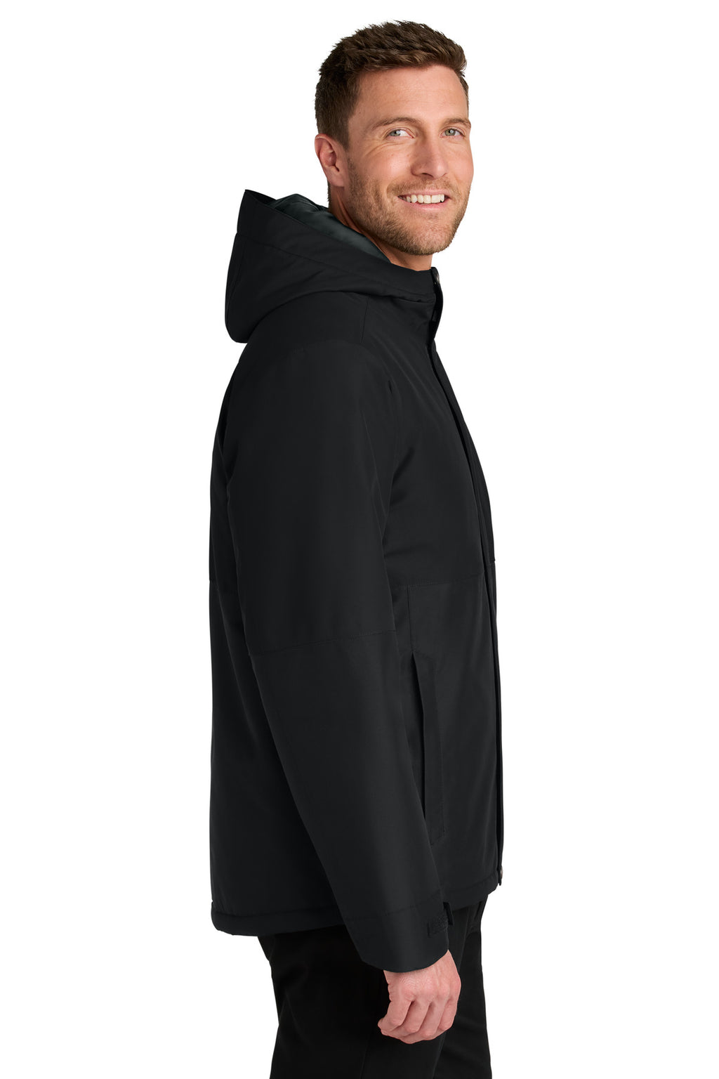 Port Authority Insulated Heavy Ripstop Jacket J721 - Deep Black - side
