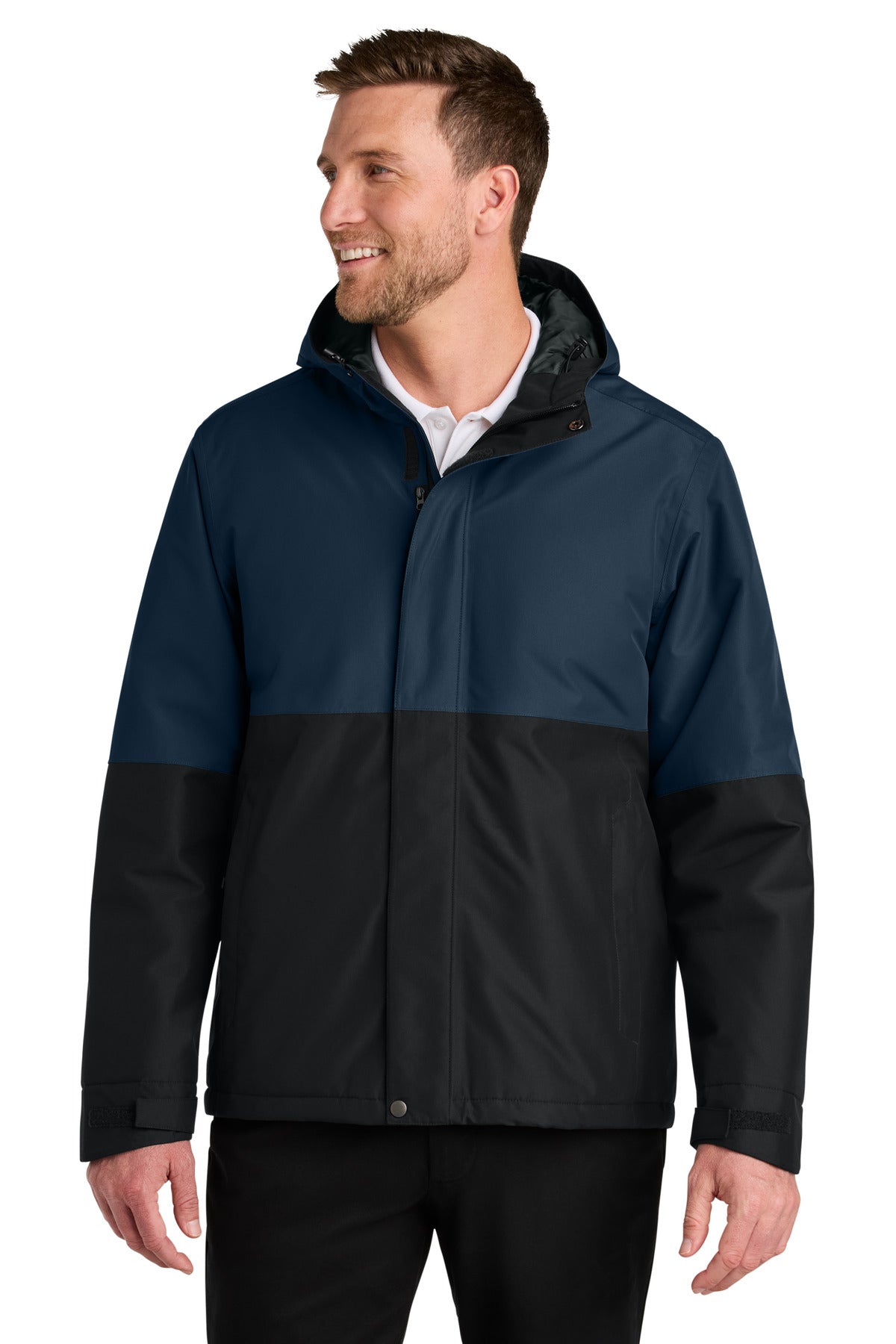 Port Authority Insulated Heavy Ripstop Jacket J721 - Dress Blue Navy/ Deep Black - front