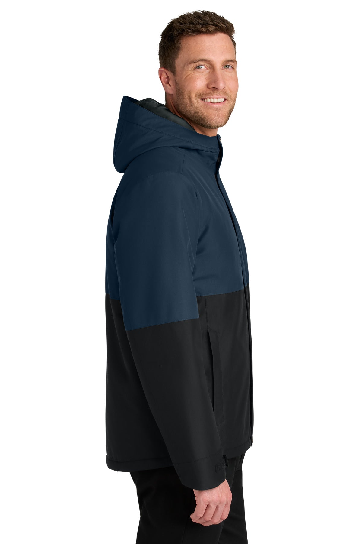Port Authority Insulated Heavy Ripstop Jacket J721 - Dress Blue Navy/ Deep Black - side