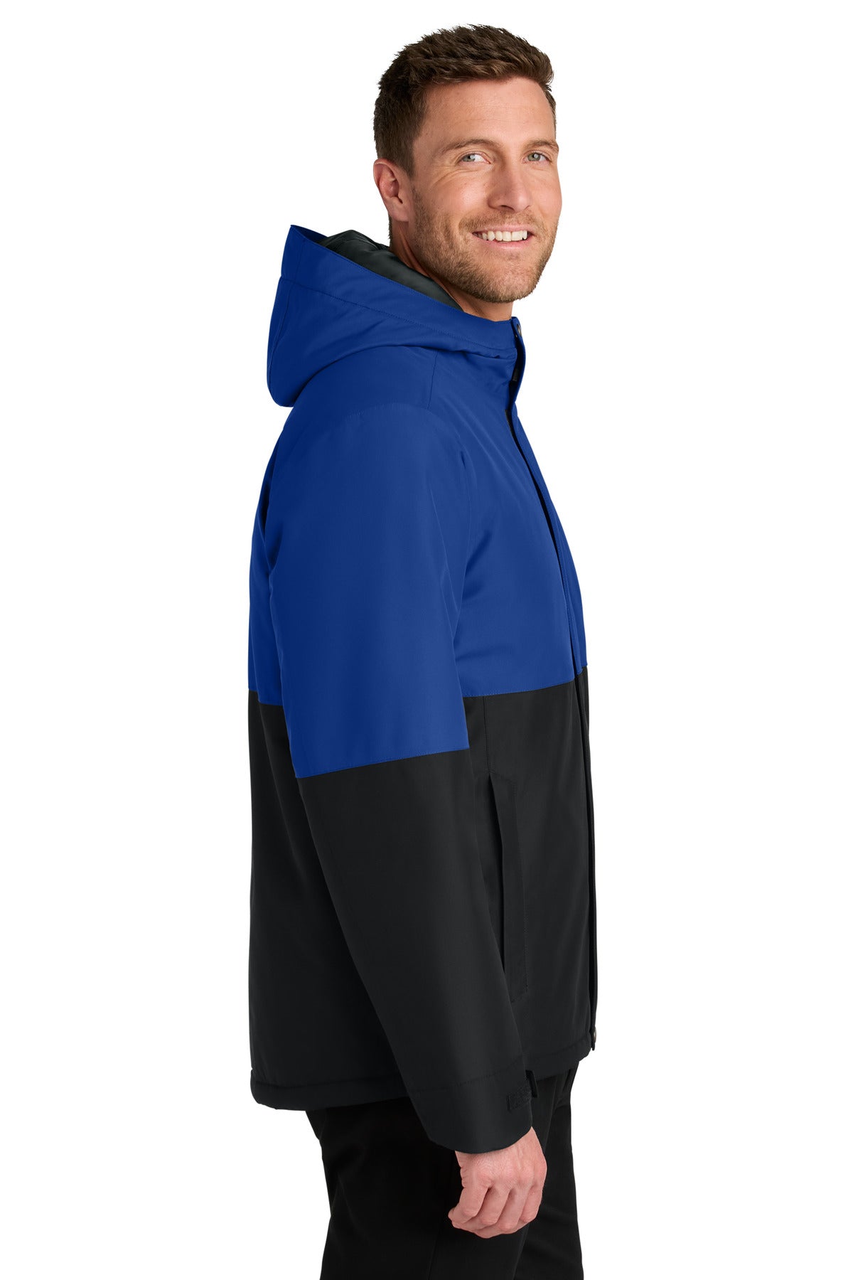 Port Authority Insulated Heavy Ripstop Jacket J721 - True Royal/ Deep Black - side