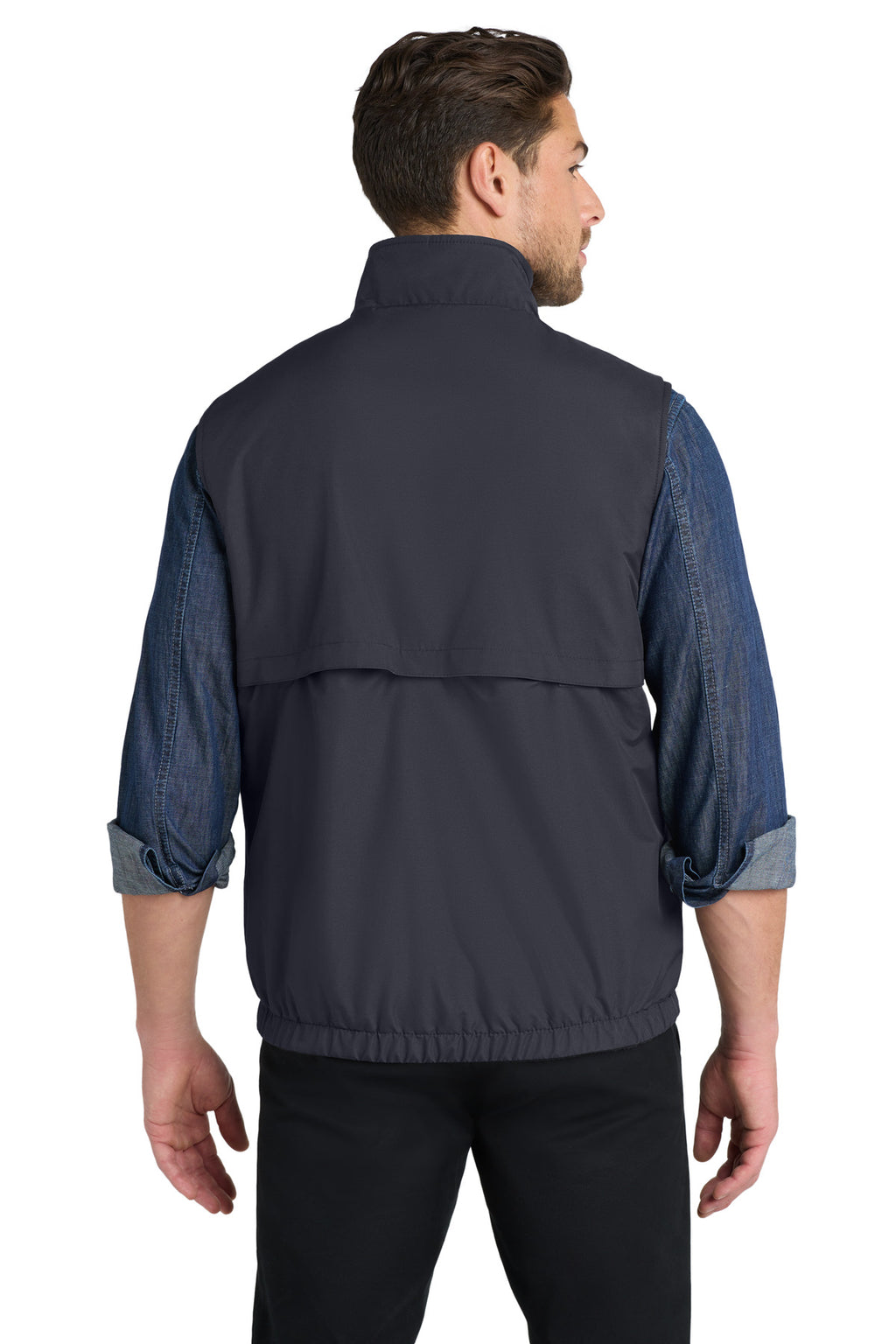 Port Authority Reversible Charger Vest. J7490 - Battleship Grey - back