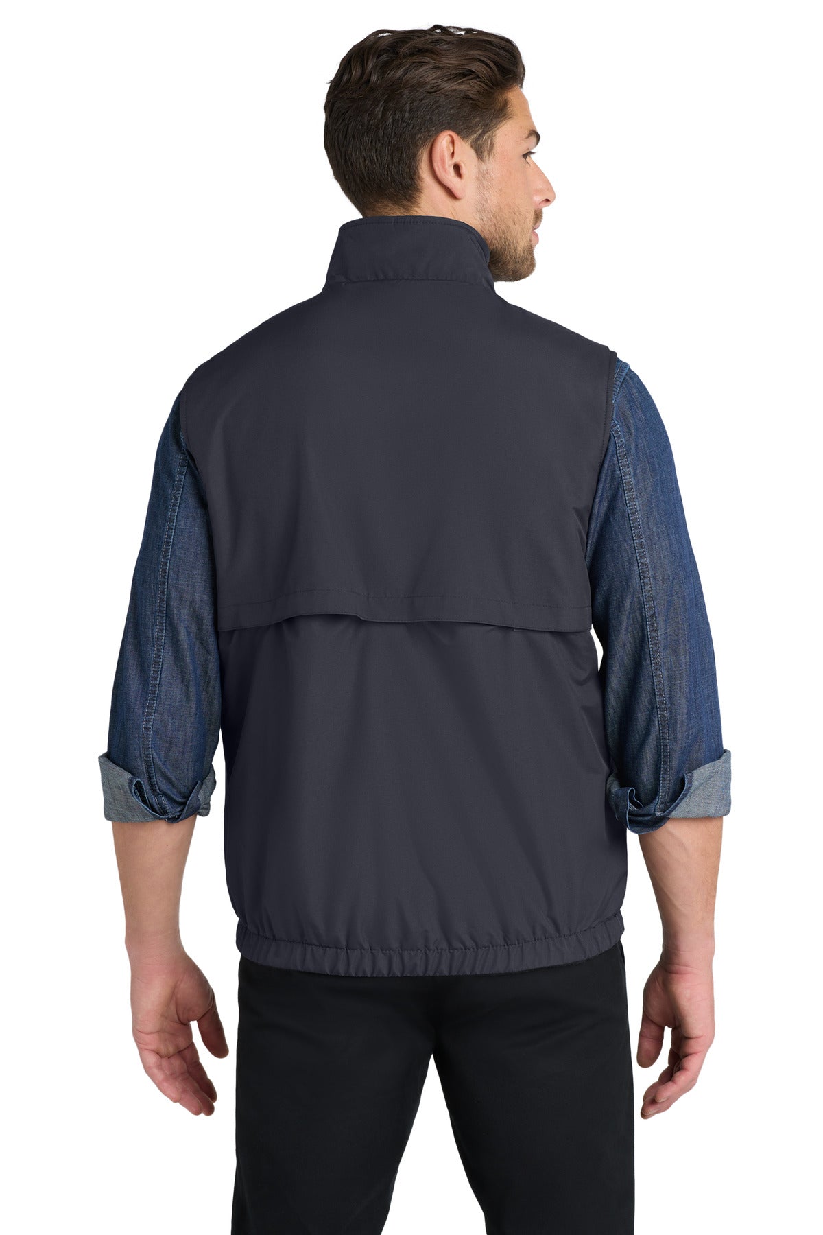 Port Authority Reversible Charger Vest. J7490 - Battleship Grey - back