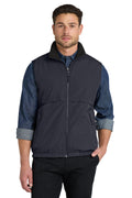 Port Authority Reversible Charger Vest. J7490 - Battleship Grey - front