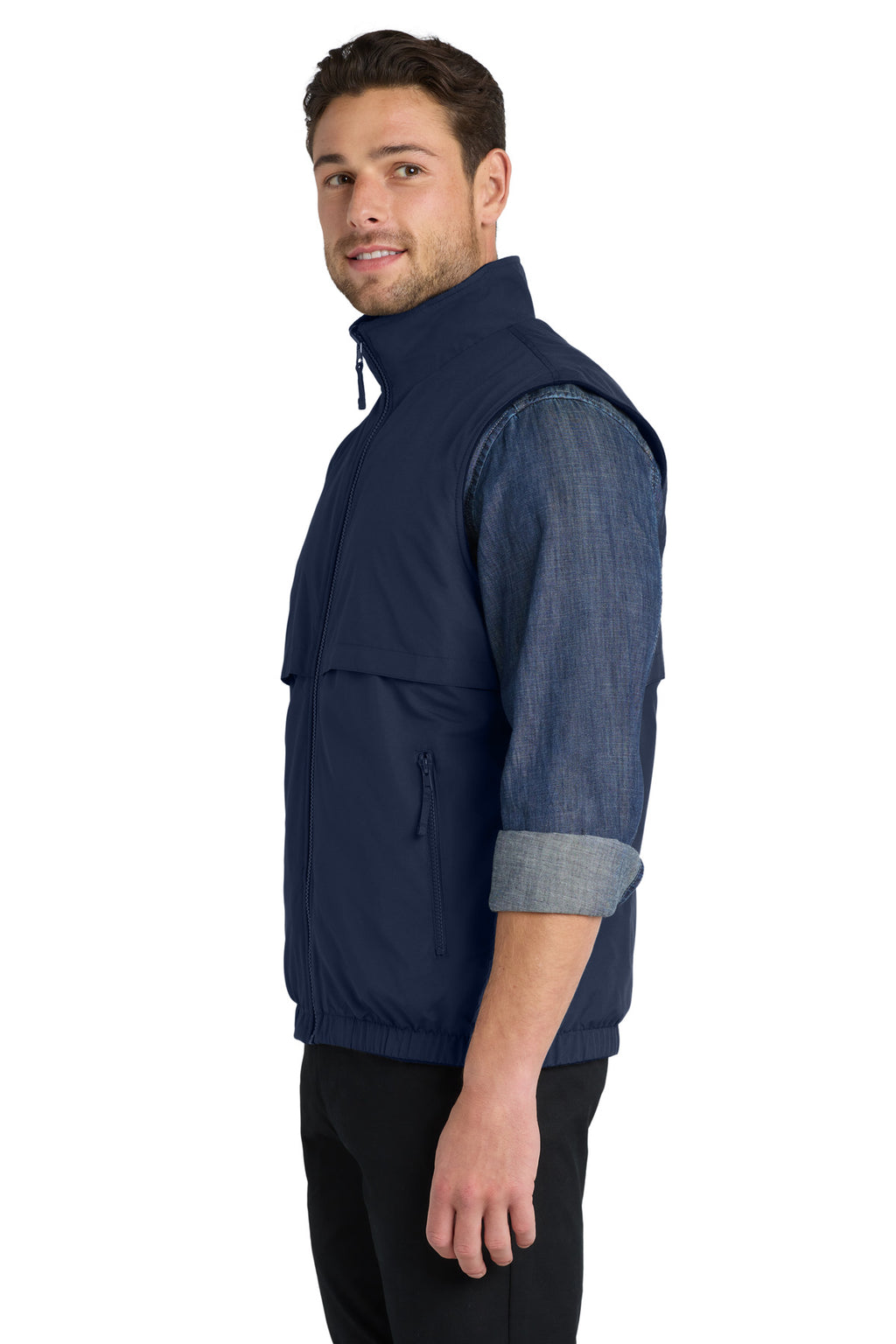 Port Authority Reversible Charger Vest. J7490 - True Navy - side