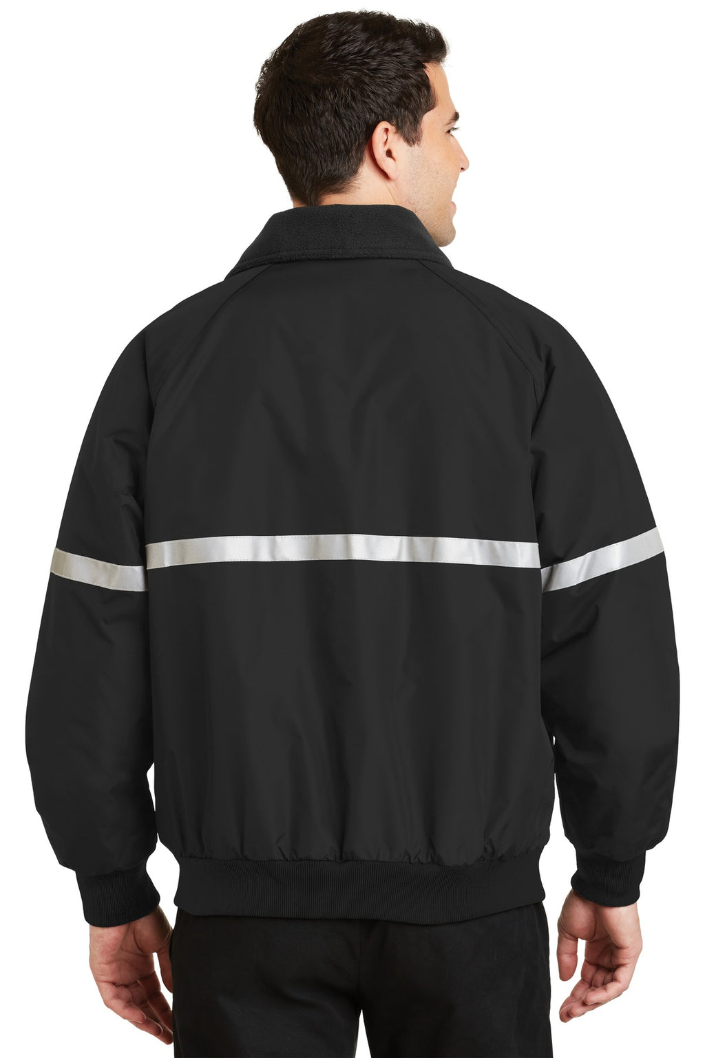 Port Authority Challenger Jacket with Reflective Taping J754R - True Black/ True Black/ Reflective - back