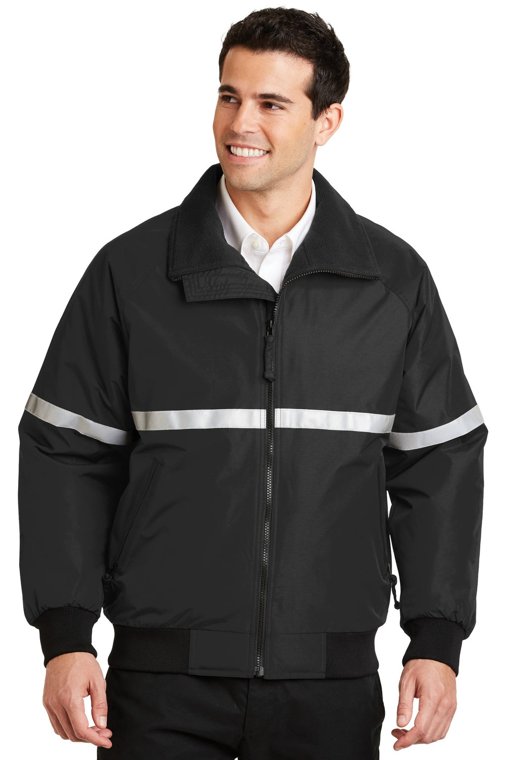 Port Authority Challenger Jacket with Reflective Taping J754R - True Black/ True Black/ Reflective - front