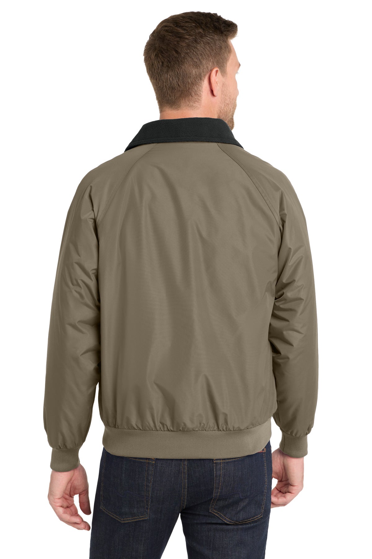 Port Authority Challenger Jacket. J754 - Khaki/ True Black - back