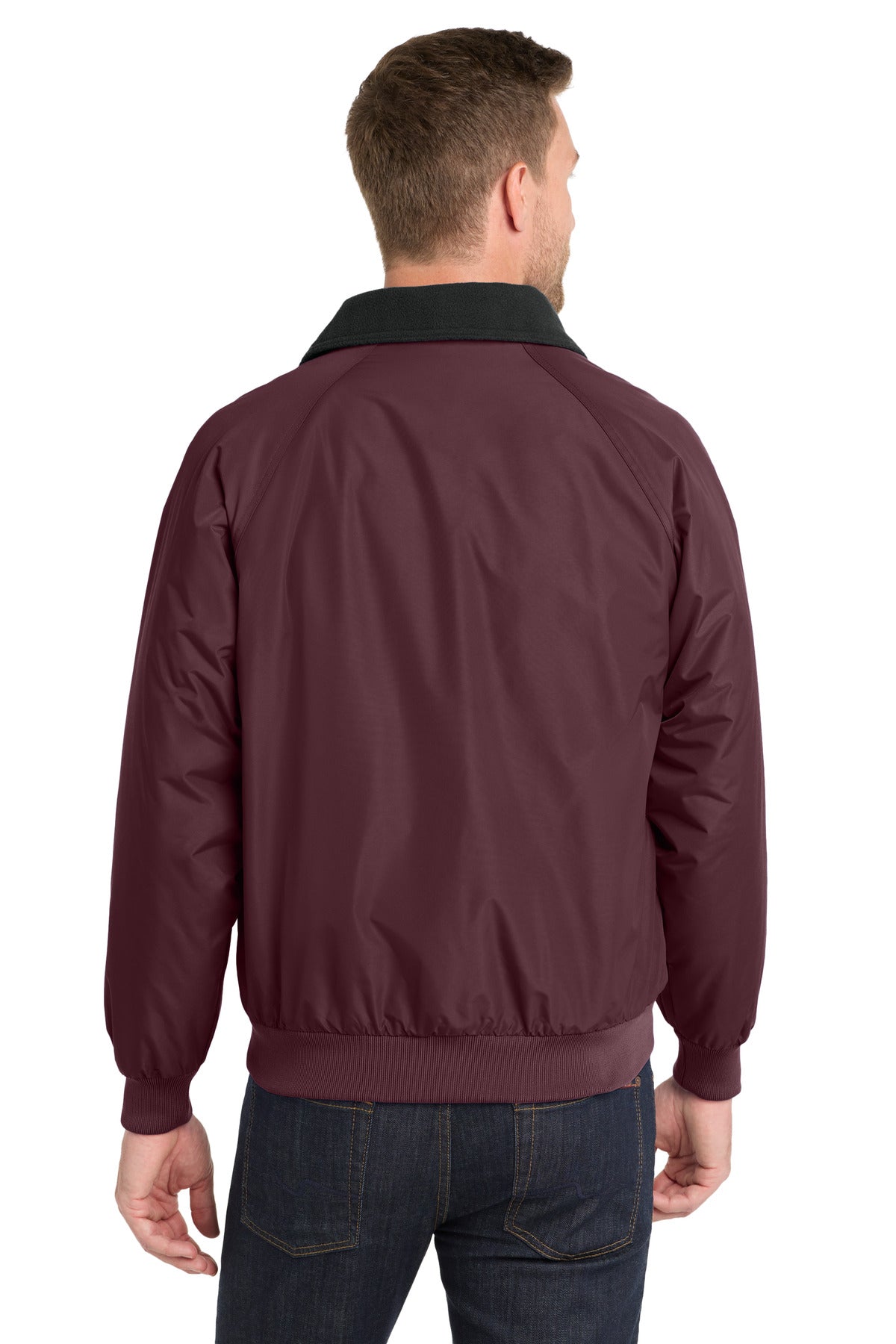 Port Authority Challenger Jacket. J754 - Maroon/ True Black - back