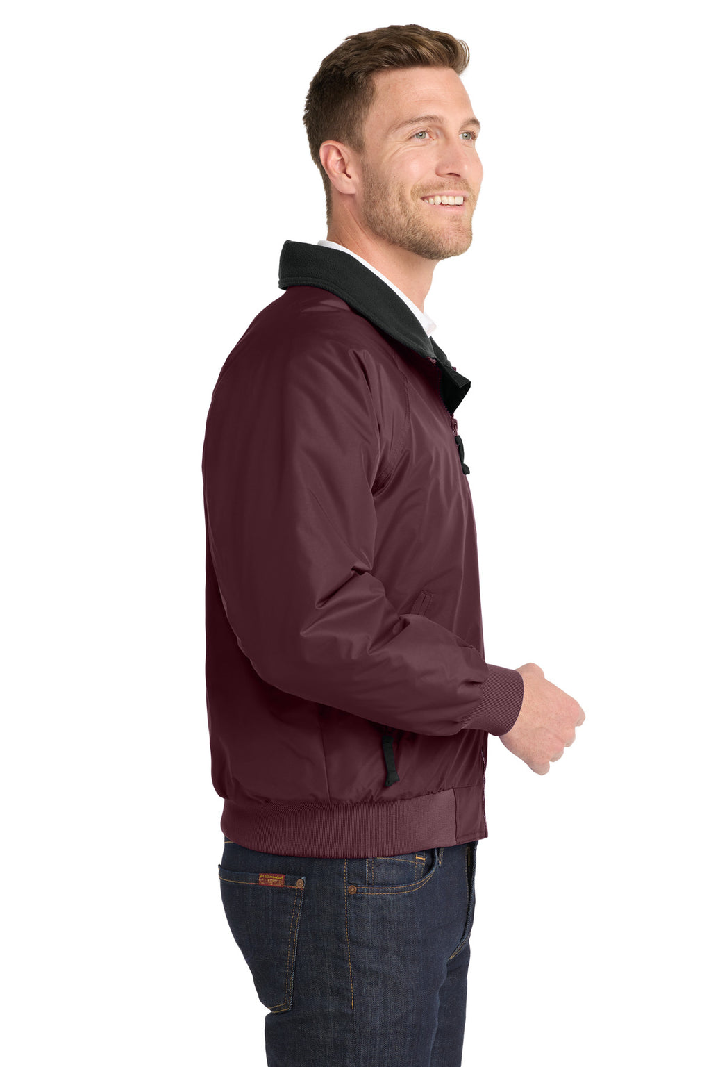 Port Authority Challenger Jacket. J754 - Maroon/ True Black - side