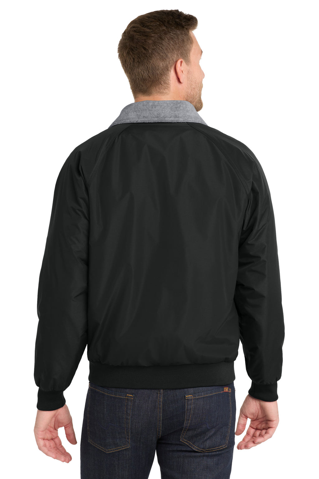 Port Authority Challenger Jacket. J754 - True Black/ Grey Heather - back