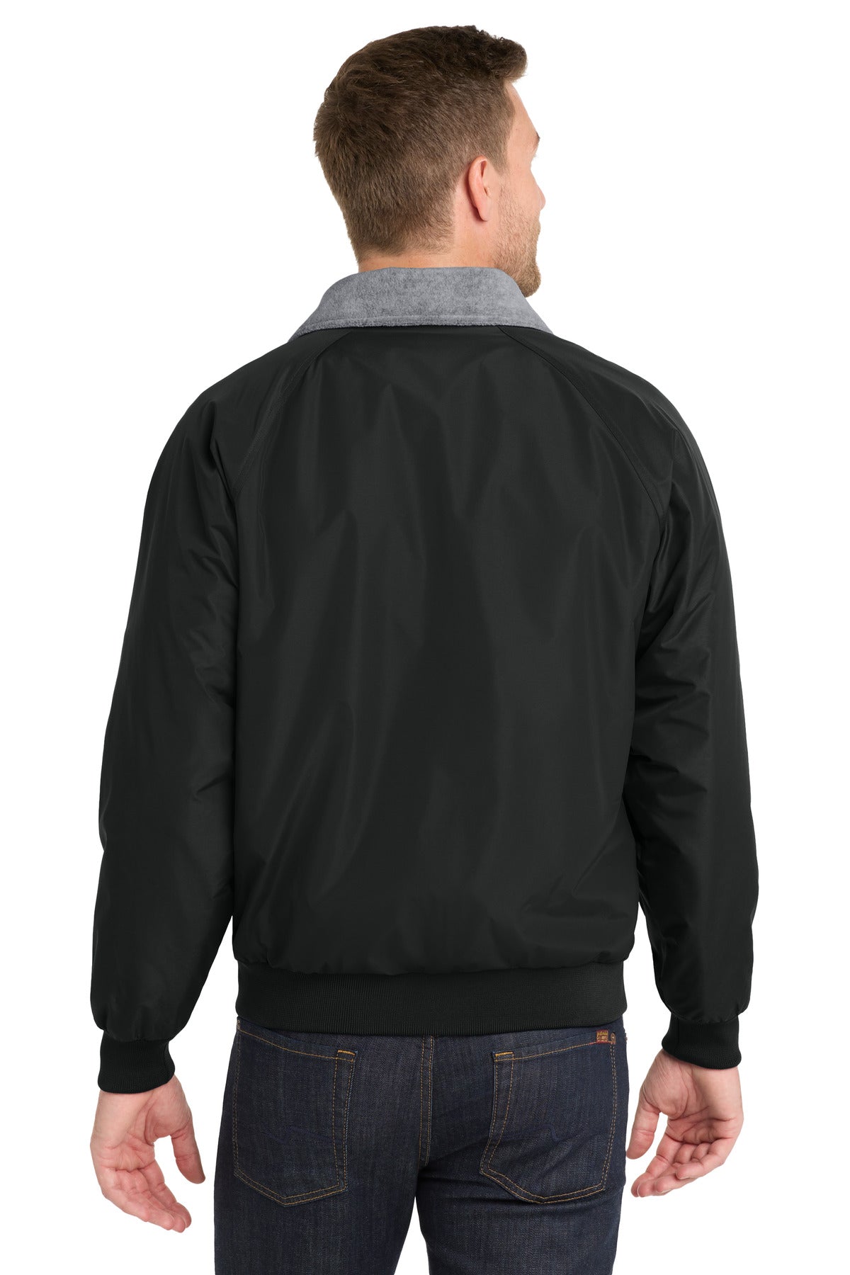 Port Authority Challenger Jacket. J754 - True Black/ Grey Heather - back
