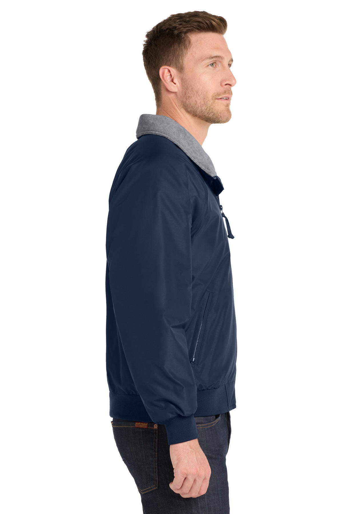 Port Authority Challenger Jacket. J754 - True Navy/ Grey Heather - side