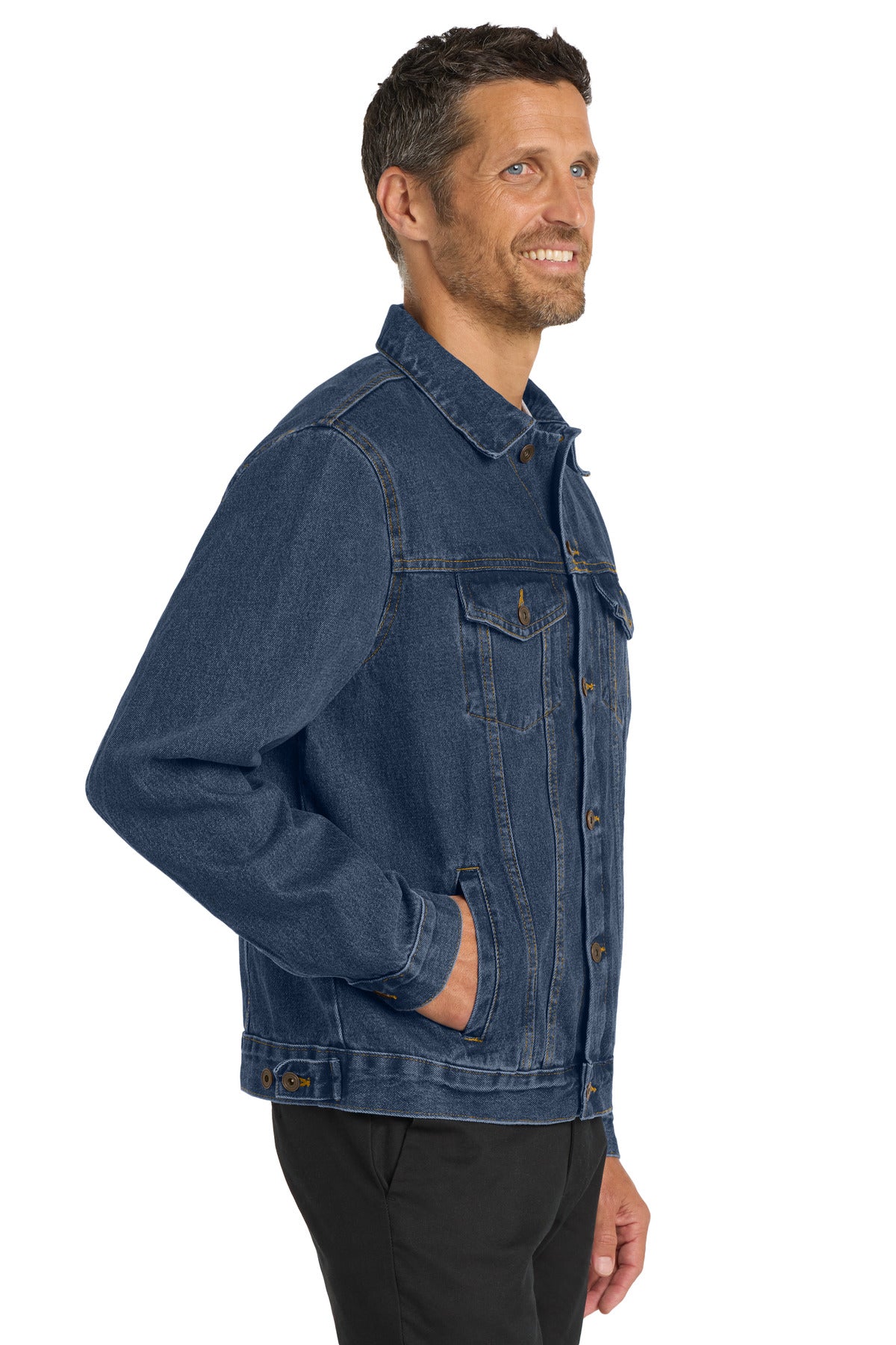 Port Authority Denim Jacket. J7620 - Denim Blue - side