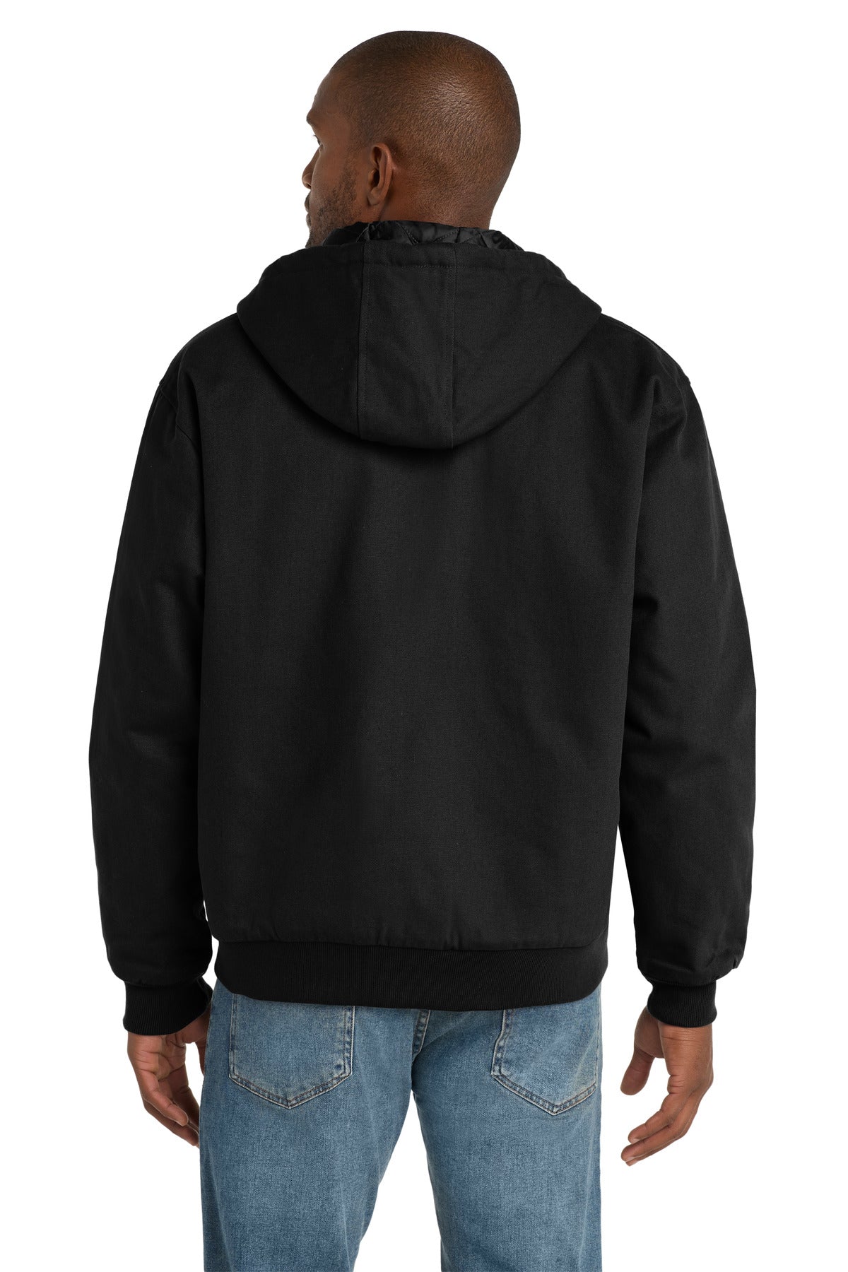 CornerStone - Duck Cloth Hooded Work Jacket. J763H - Black - back