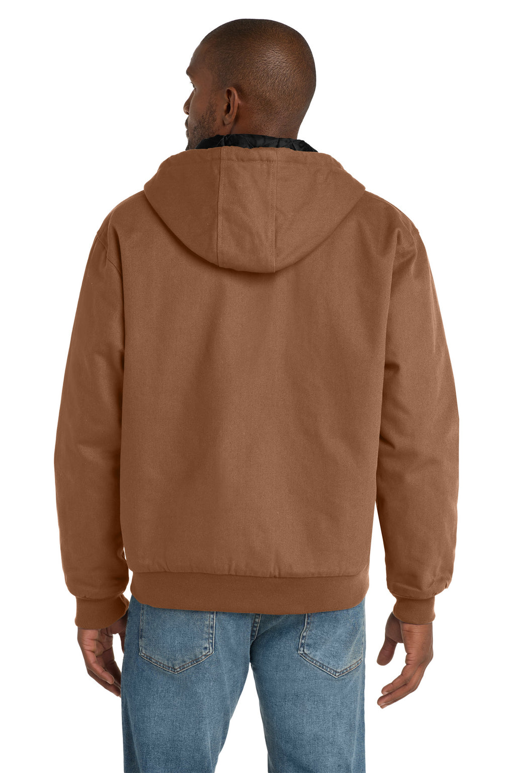 CornerStone - Duck Cloth Hooded Work Jacket. J763H - Duck Brown - back