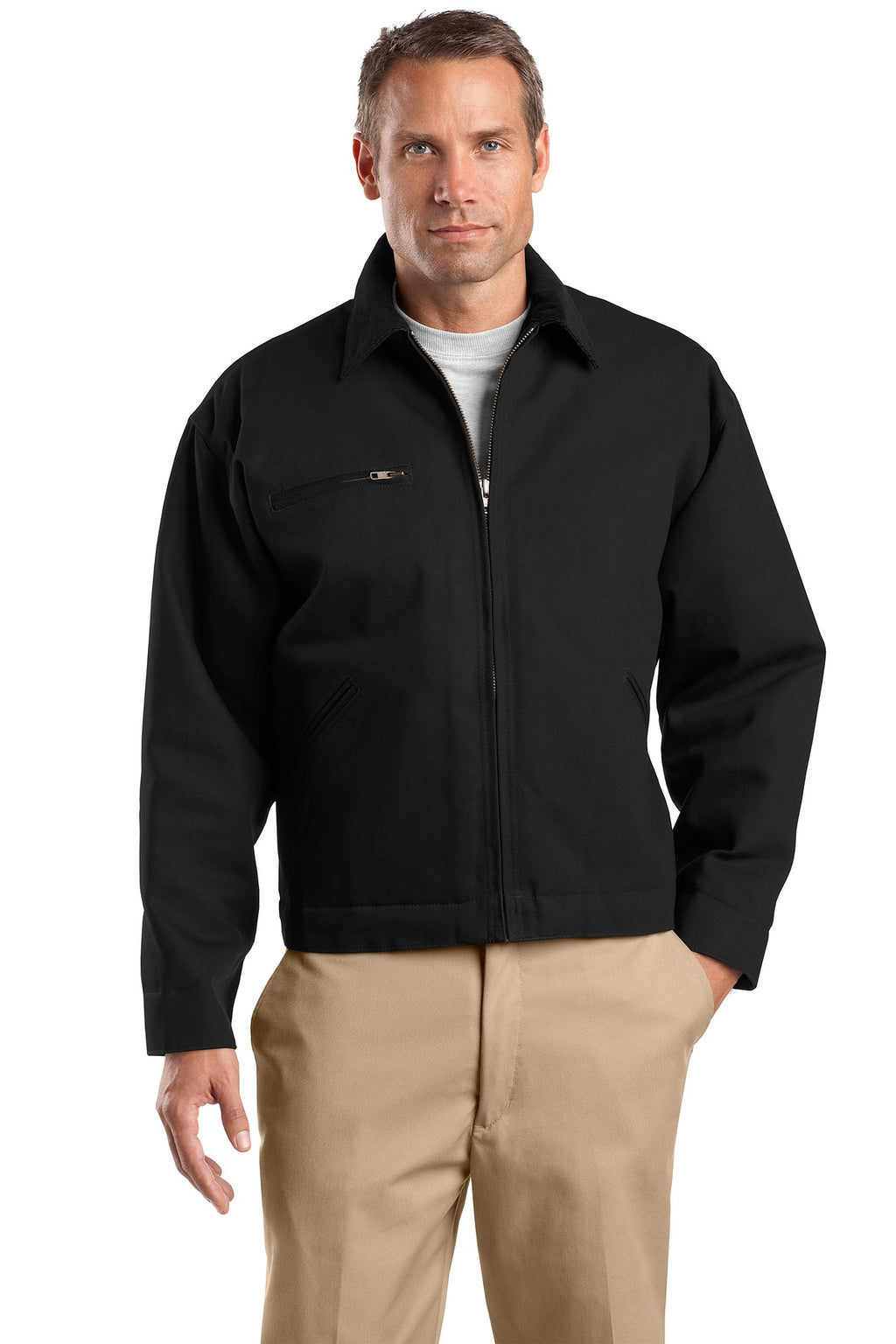 CornerStone Tall Duck Cloth Work Jacket. TLJ763 - Black - front