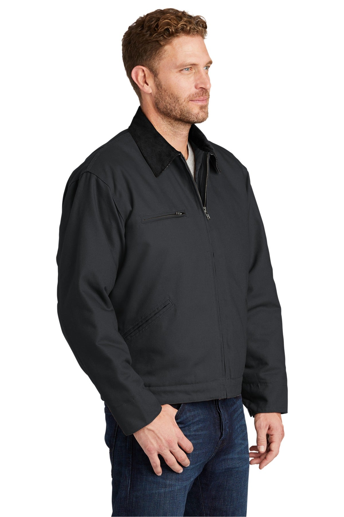 CornerStone - Duck Cloth Work Jacket. J763 - Charcoal - three_q