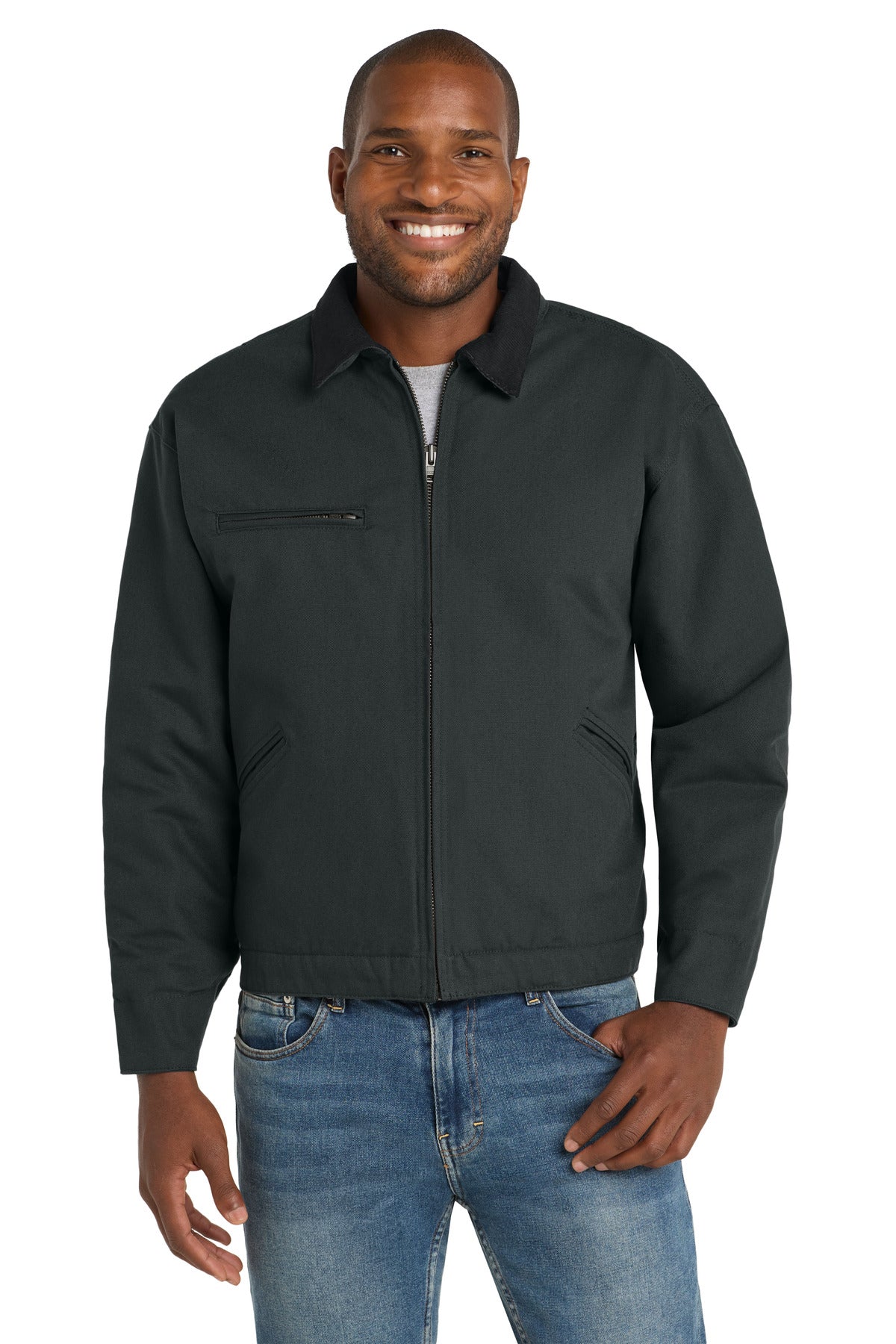 CornerStone - Duck Cloth Work Jacket. J763 - Charcoal - front