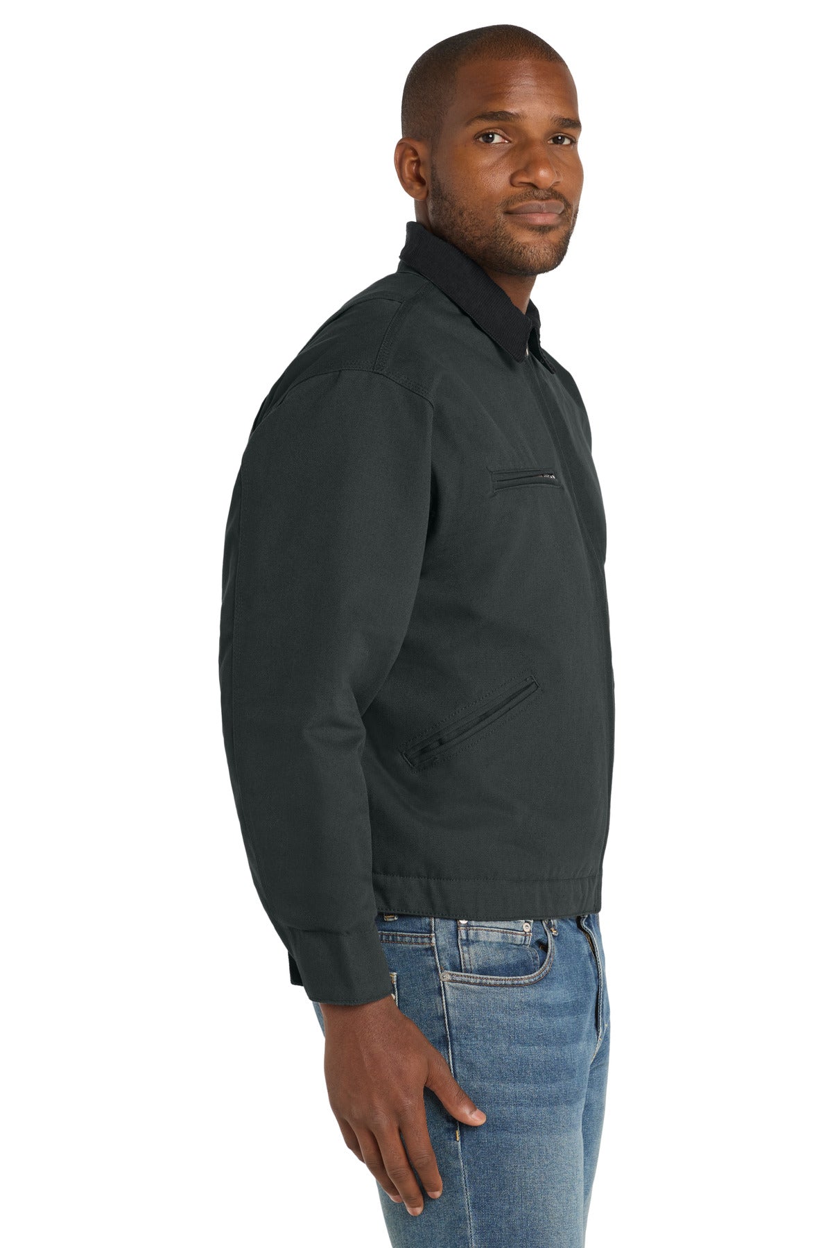 CornerStone - Duck Cloth Work Jacket. J763 - Charcoal - side