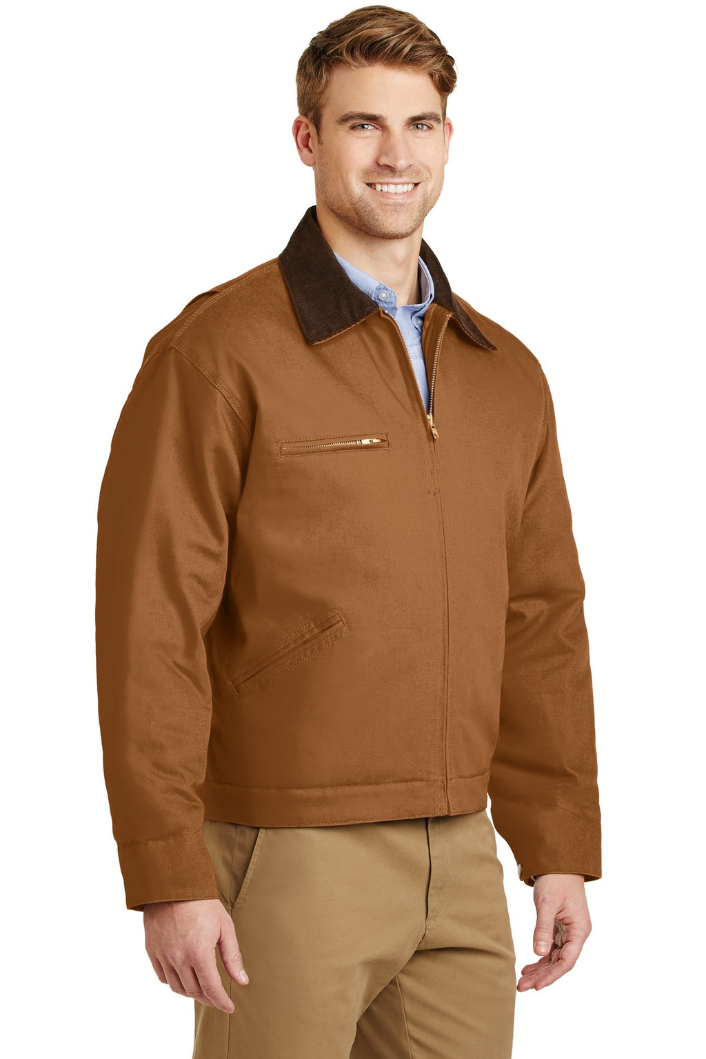 CornerStone - Duck Cloth Work Jacket. J763 - Duck Brown - three_q