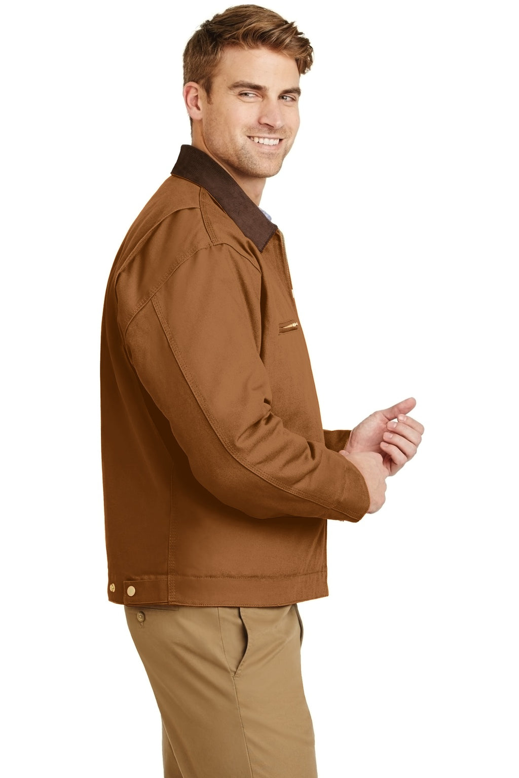 CornerStone - Duck Cloth Work Jacket. J763 - Duck Brown - side