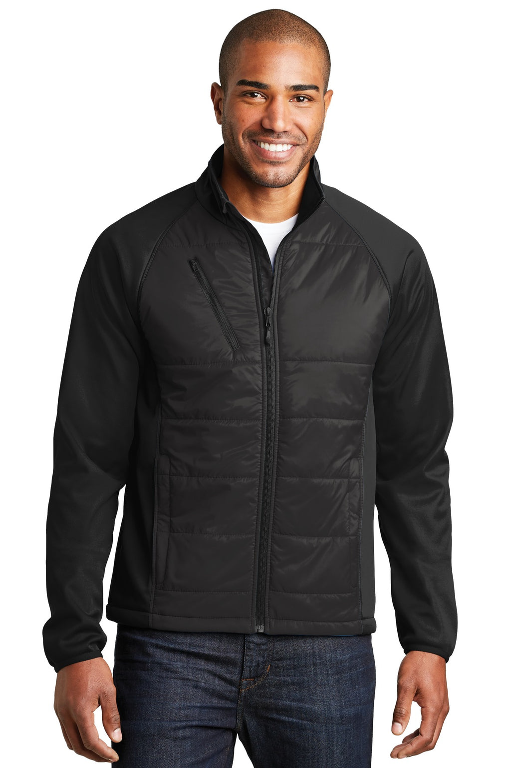 Port Authority Hybrid Soft Shell Jacket. J787 - Deep Black - front