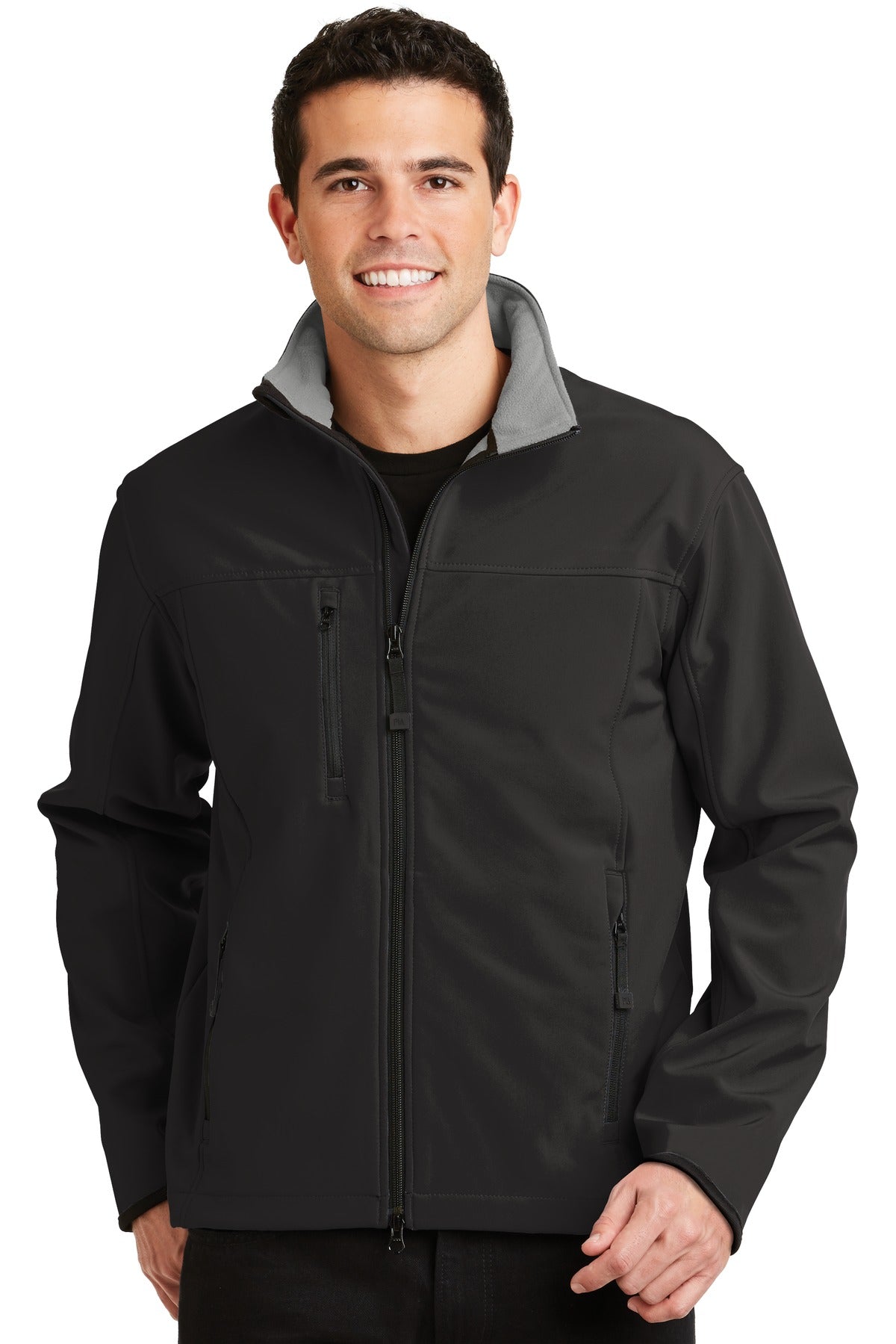 Port Authority Glacier Soft Shell Jacket. J790 - Black/ Chrome - front