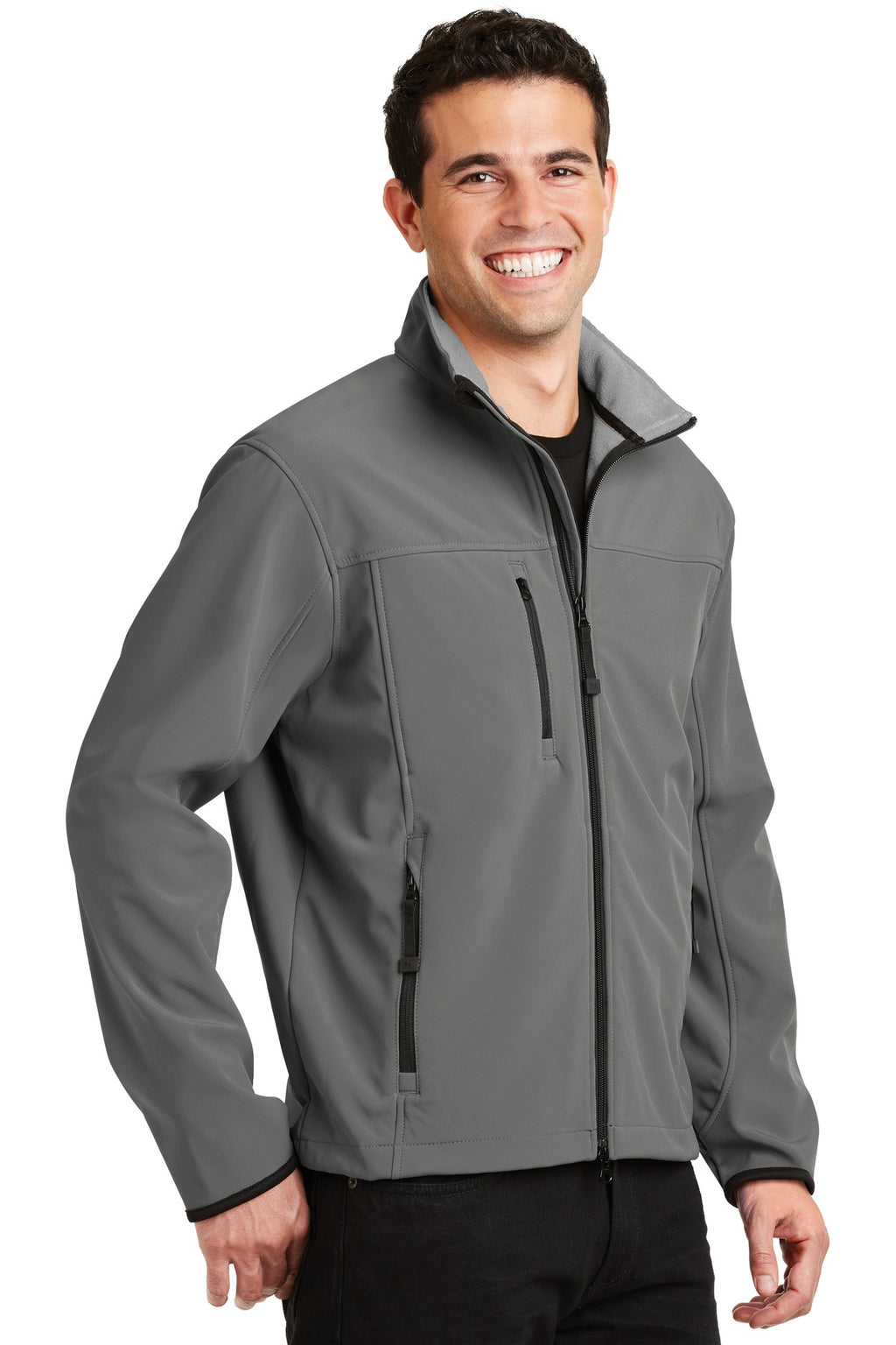 Port Authority Glacier Soft Shell Jacket. J790 - Smoke Grey/ Chrome - three_q