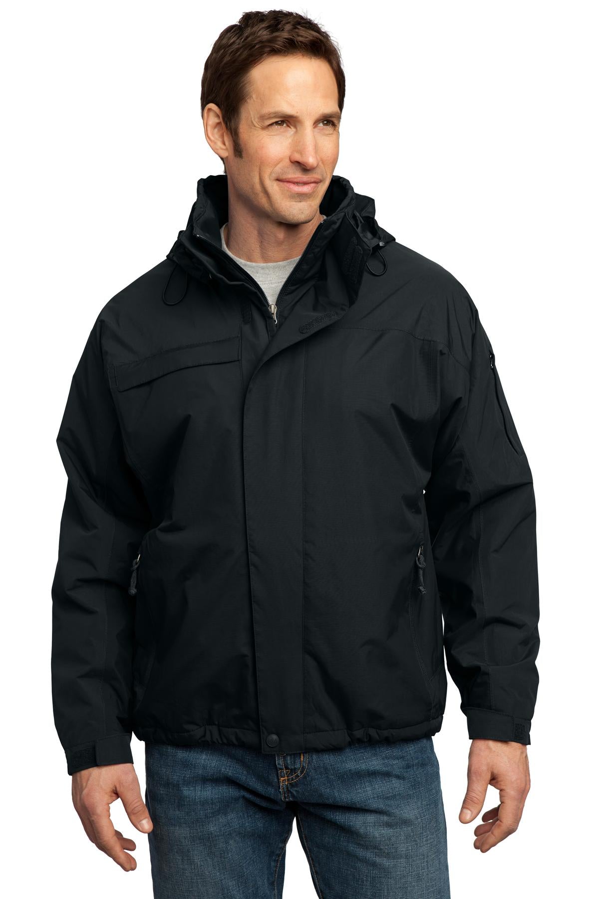 Port Authority Tall Nootka Jacket. TLJ792 - Black/ Black - front