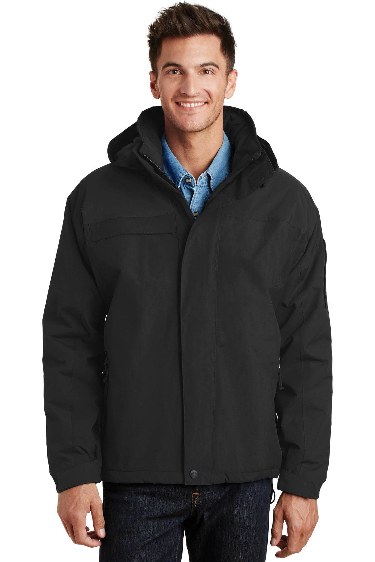 Port Authority Nootka Jacket. J792 - Black/ Black - front