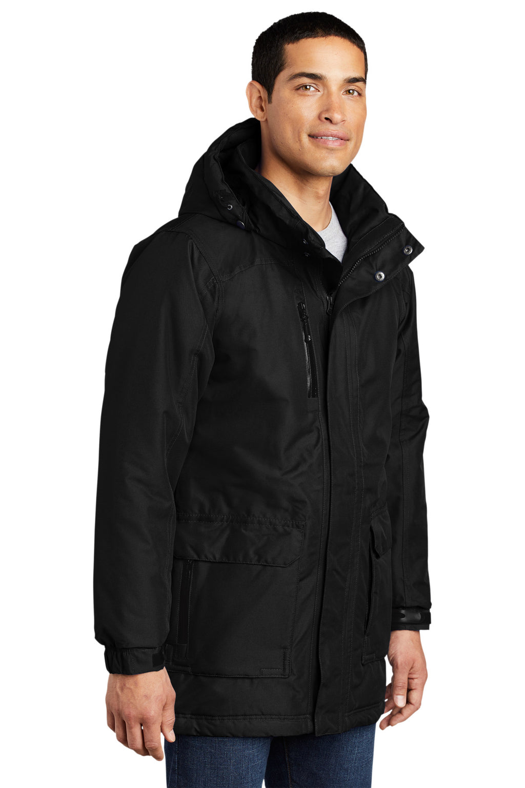 Port Authority Heavyweight Parka. J799 - Black - three_q
