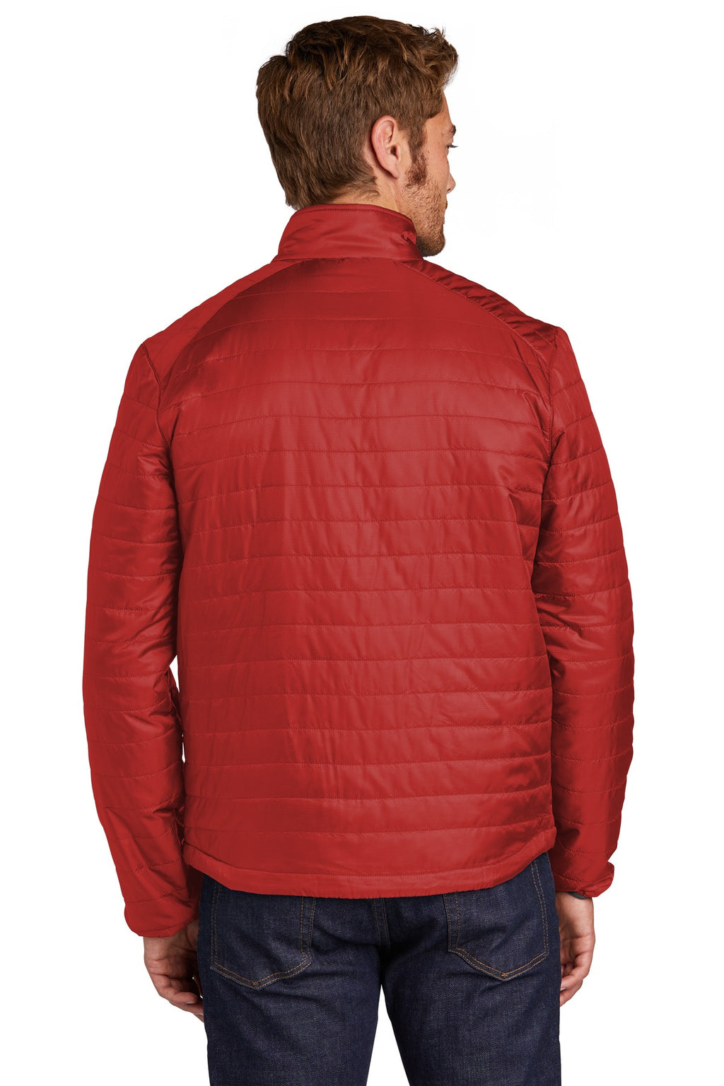 Port Authority Packable Puffy Jacket J850 - Fire Red/ Graphite - back
