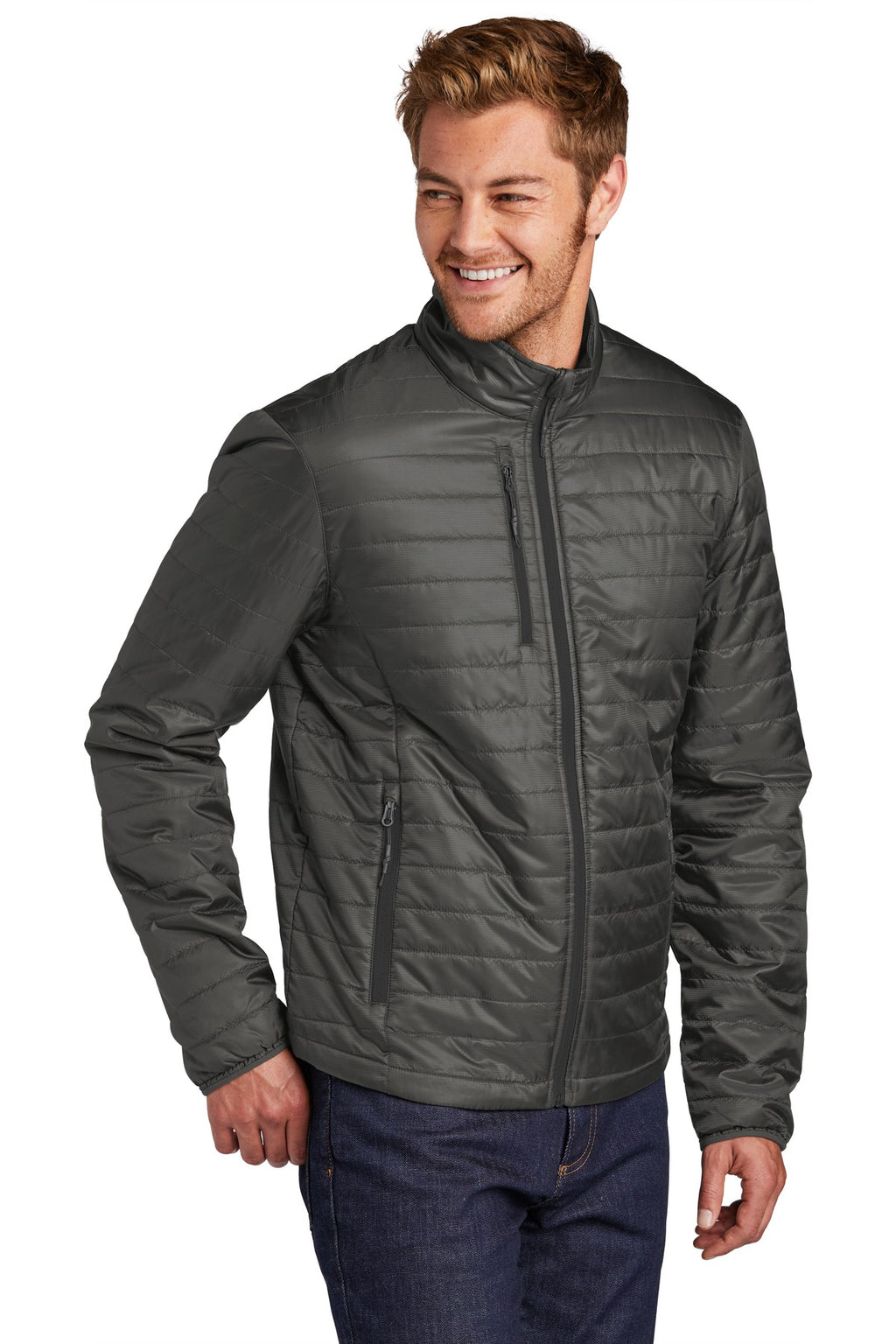 Port Authority Packable Puffy Jacket J850 - Sterling Grey/ Graphite - three_q