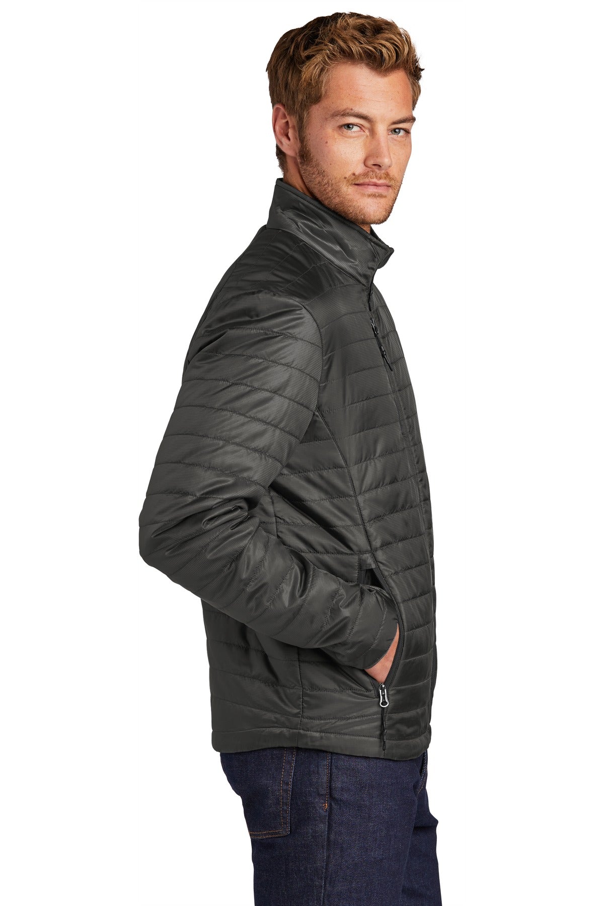 Port Authority Packable Puffy Jacket J850 - Sterling Grey/ Graphite - side